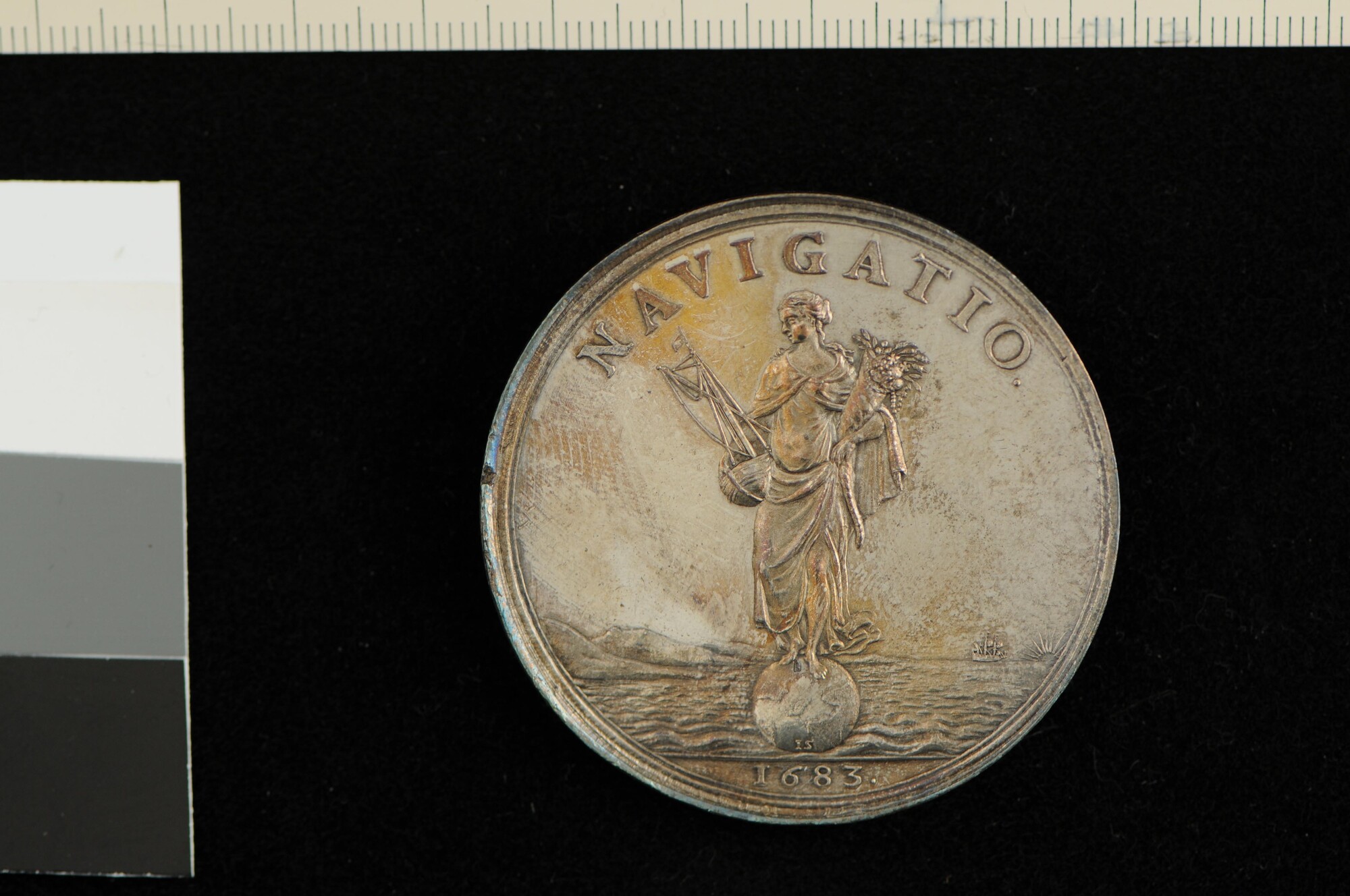 A.0015(07); Penning op het nieuwe jaagpad langs de Zijl, 1683; penning