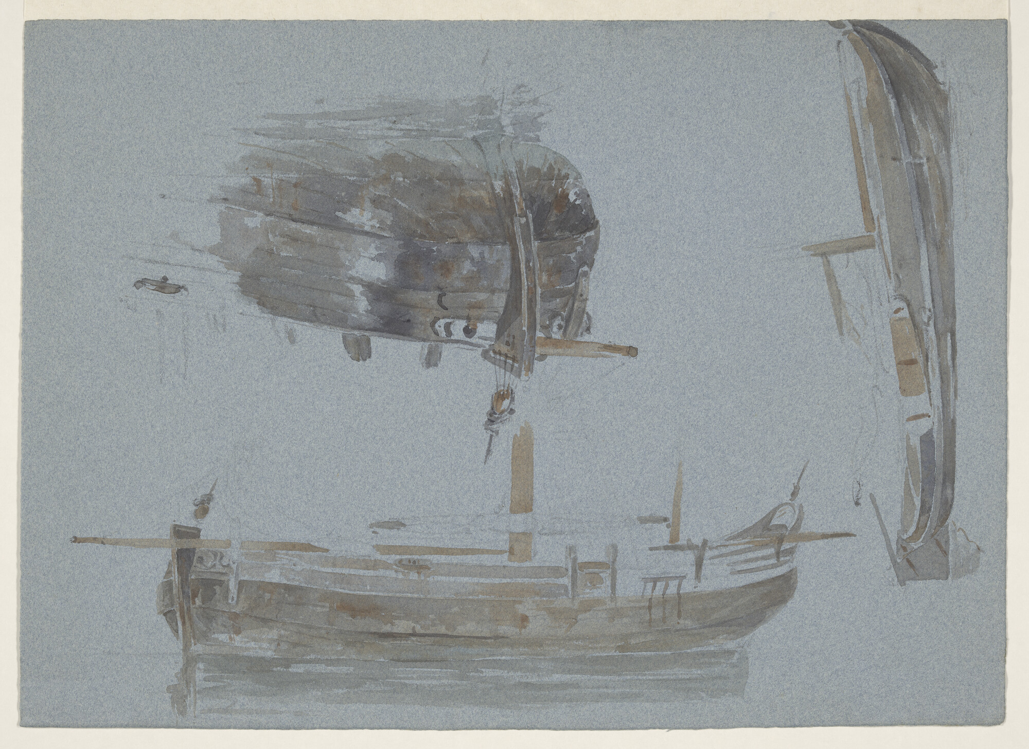 A.0151(098); Een botter en twee buizen; tekening
