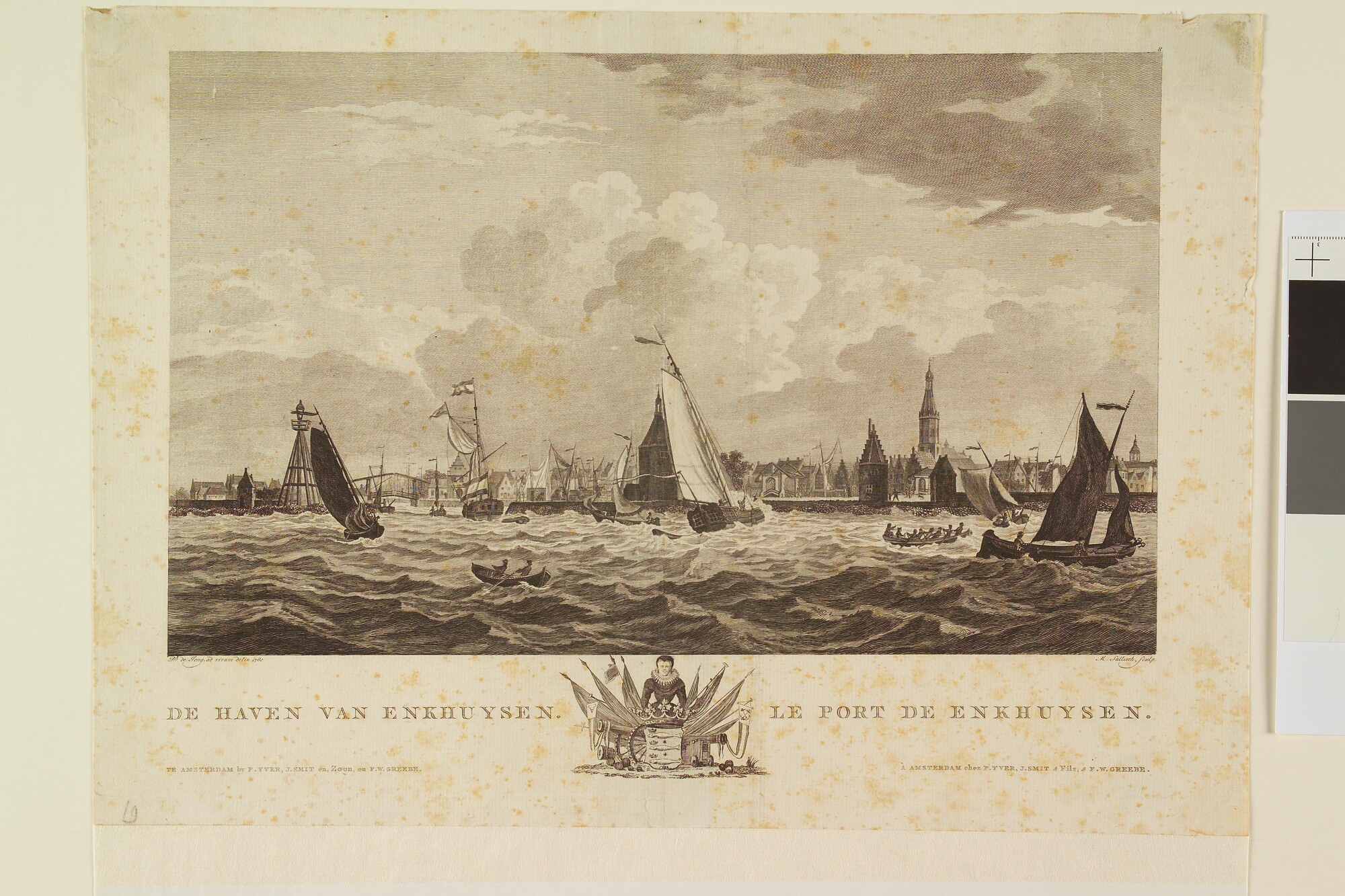 A.0149(0729); De haven van Enkhuizen; prent