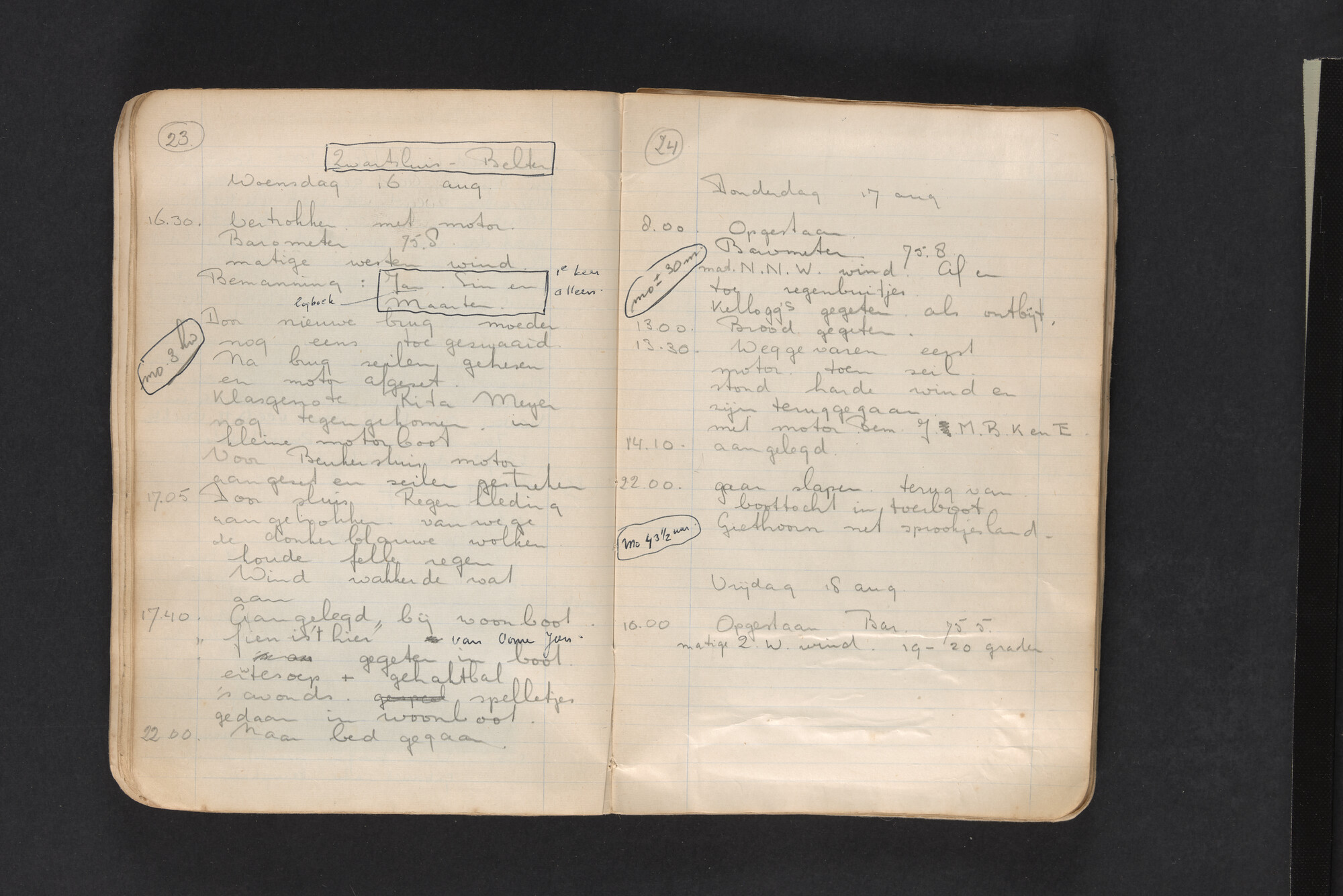 2017.0794; Logboek c.q. fotoalbum van reizen met zeeschouw Grutto in Nederland, 1961-1962; logboek