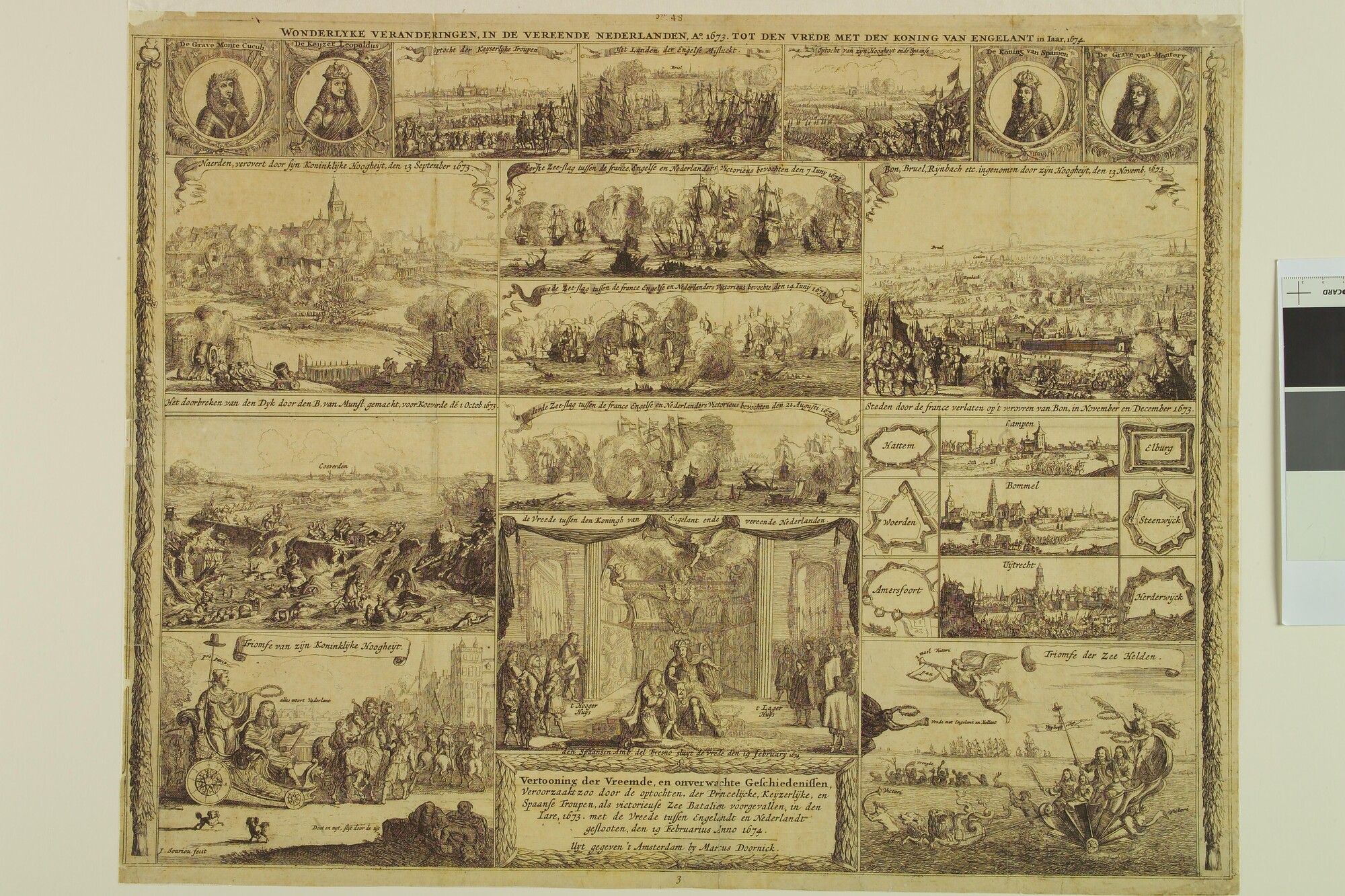 A.0145(193)12; De vrede met Engeland, 1674; prent