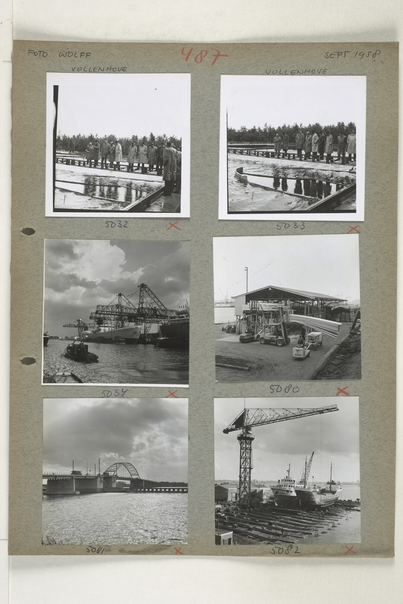 1998.2183; Omslag (voorheen ordner) met een grote hoeveelheid proef foto's van de haven en de stad van Amsterdam; omslag