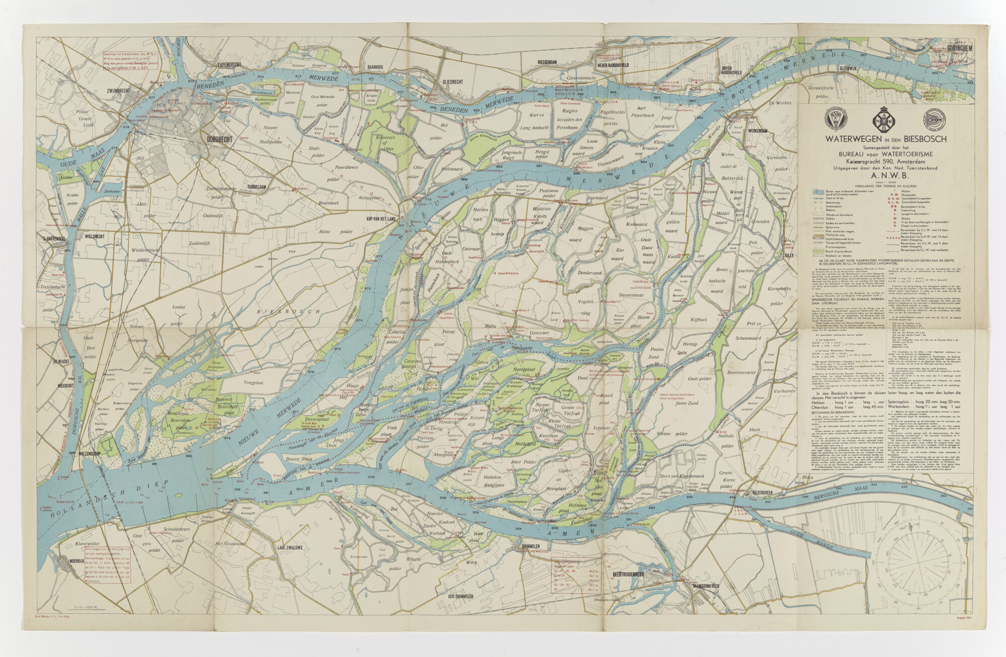 2015.4471; Waterwegen in den Biesbosch; kaart