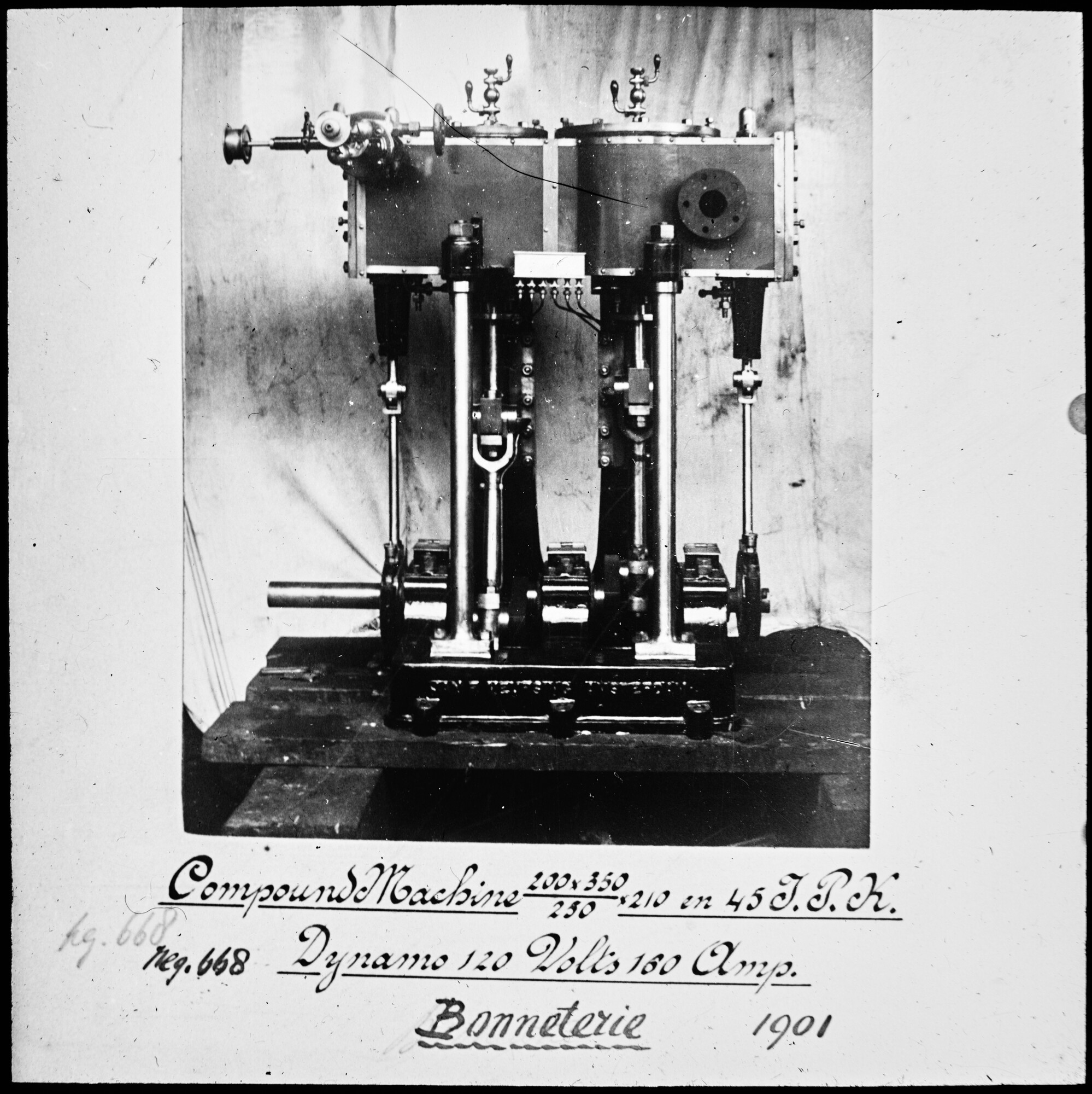 S.1156(06)056-1; De machines voor de 'Bonneterie' in aanbouw; lantaarnplaatje
