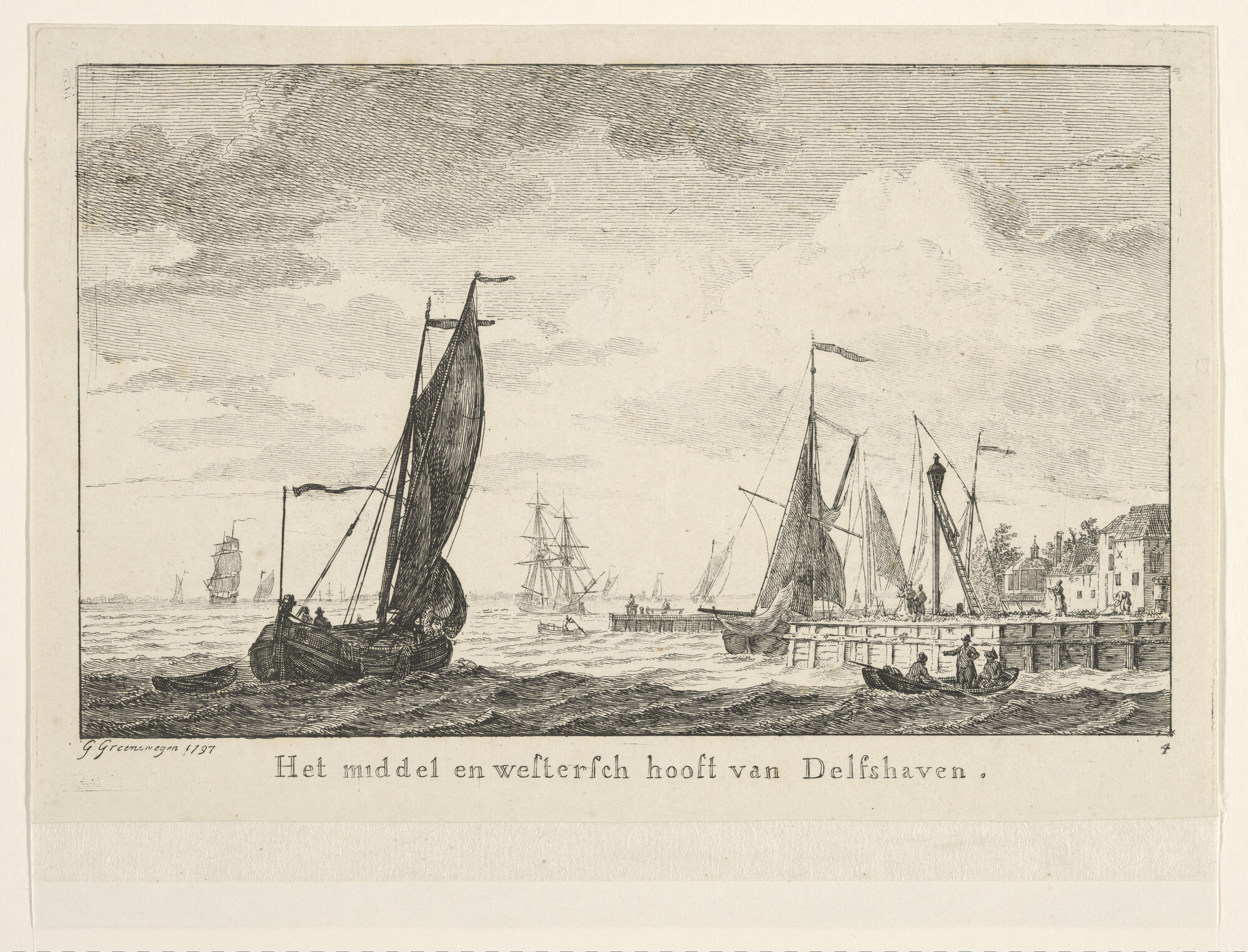 A.2855(07)04; Prent van de havenhoofden van Delfshaven; prent