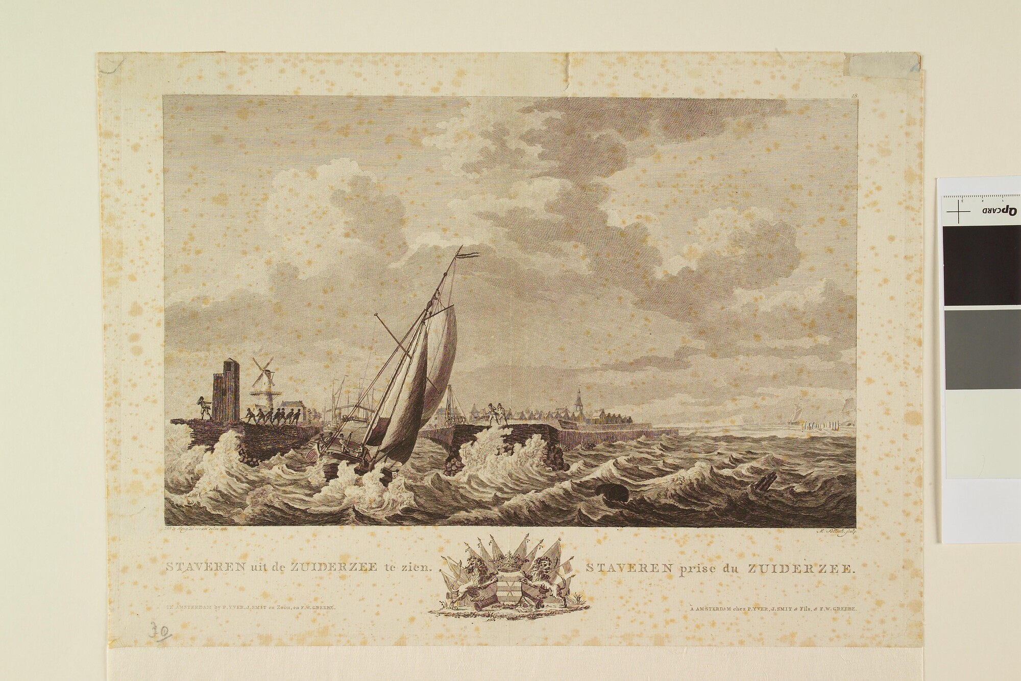 A.0149(0740); Staveren uit de Zuiderzee te zien; prent