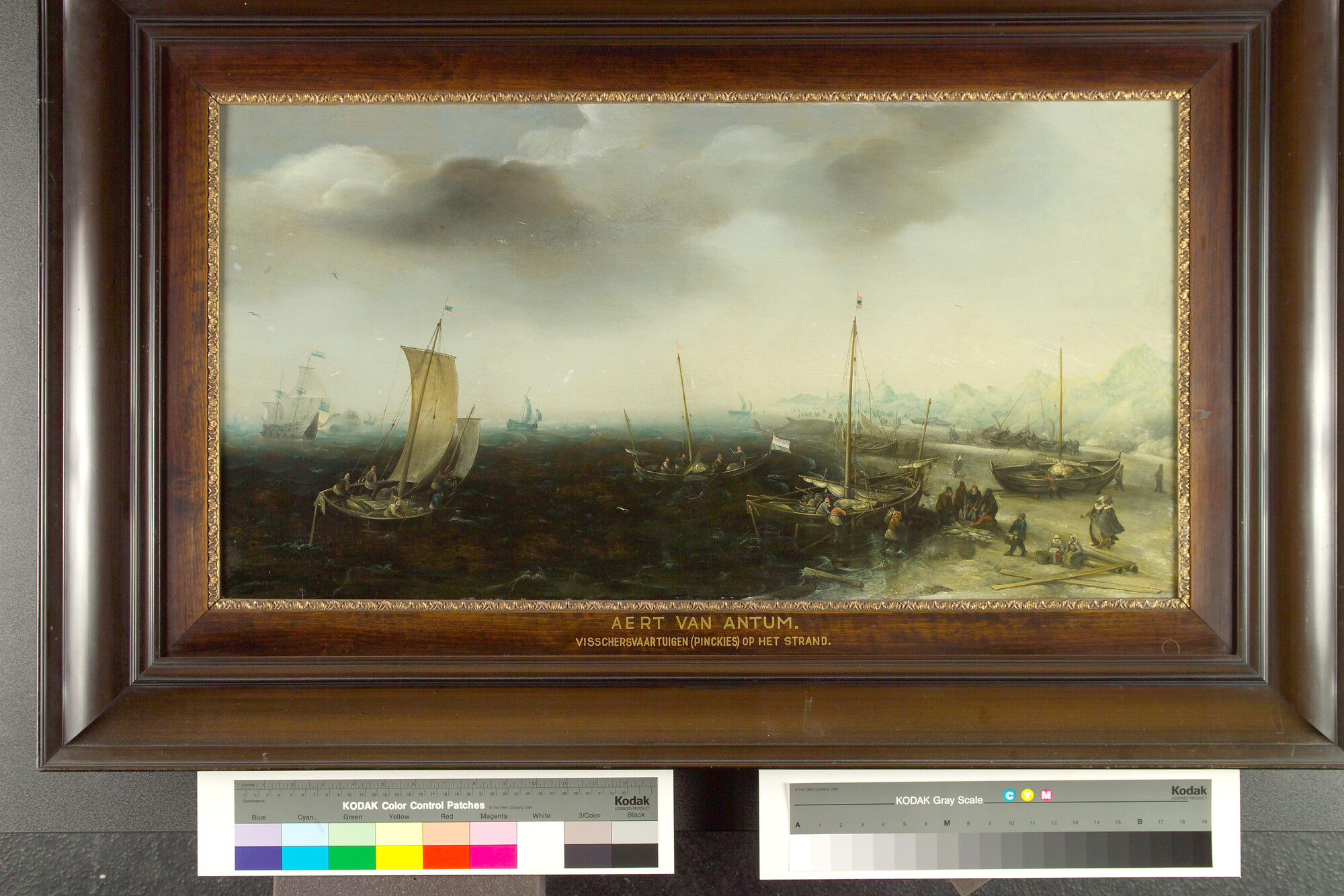A.0034; Pinken op het strand; schilderij