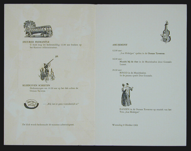 1998.1866; Programma voor activiteiten a/b ms. Oranje; programma