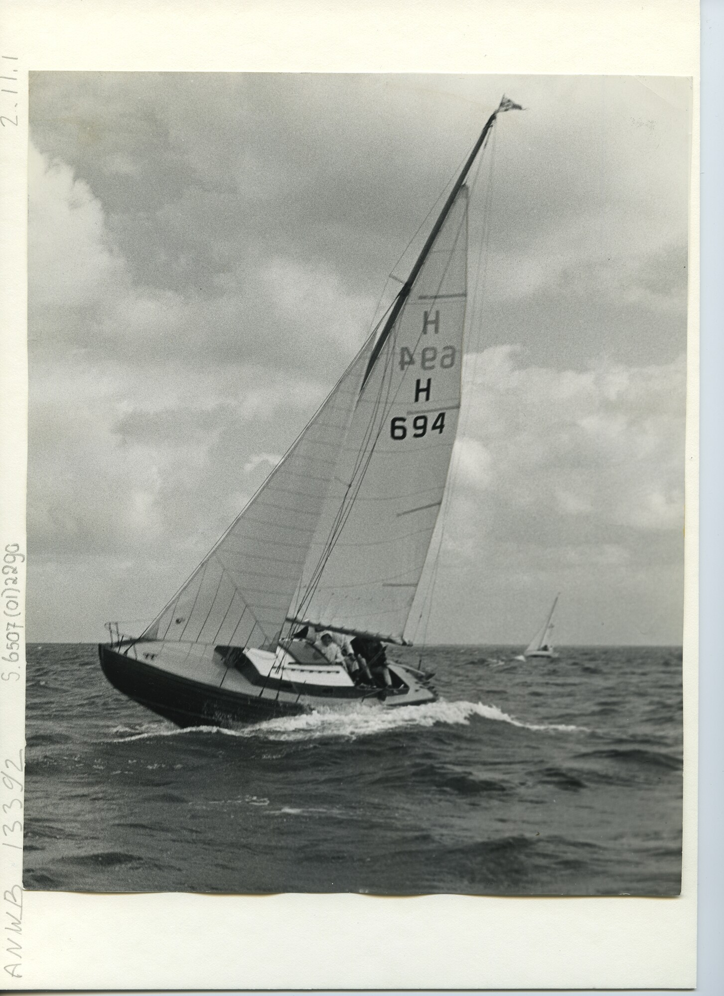 S.6507(01)2290; Foto zeilschip op Oosterschelde; foto