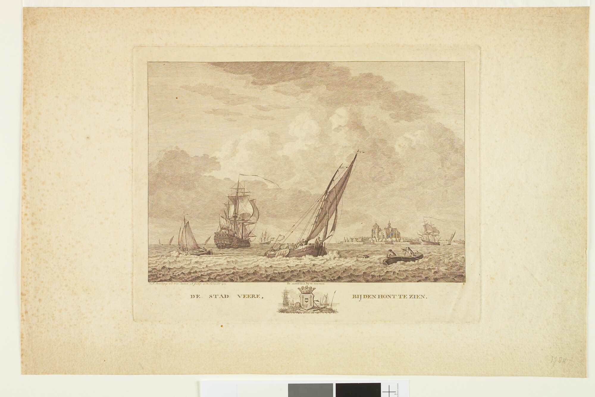 A.0149(0785); Gezicht op Veere; prent