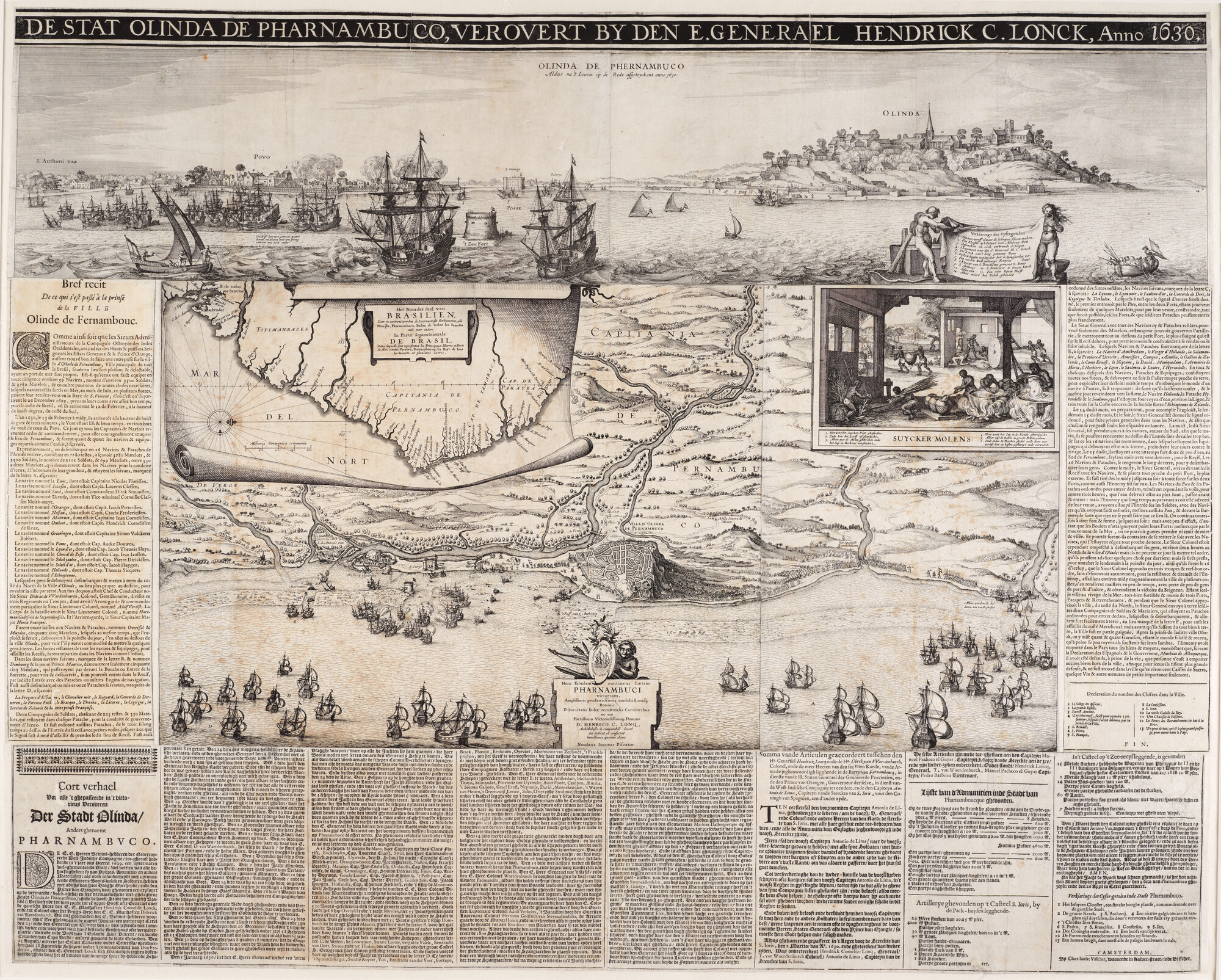 A.0145(130); De stad Olinda in Pernambuco, Brazilië; kaart