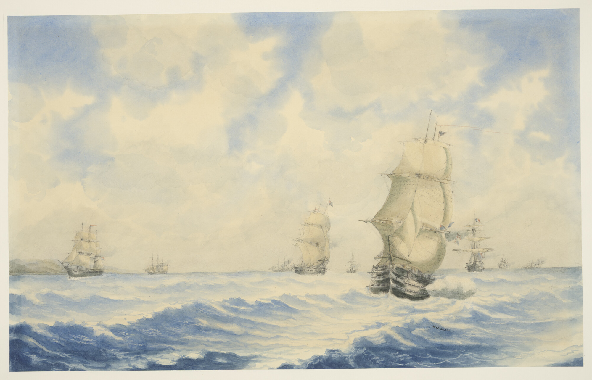 S.1277(01)31; De geallieerde vloot in Japanse wateren; tekening