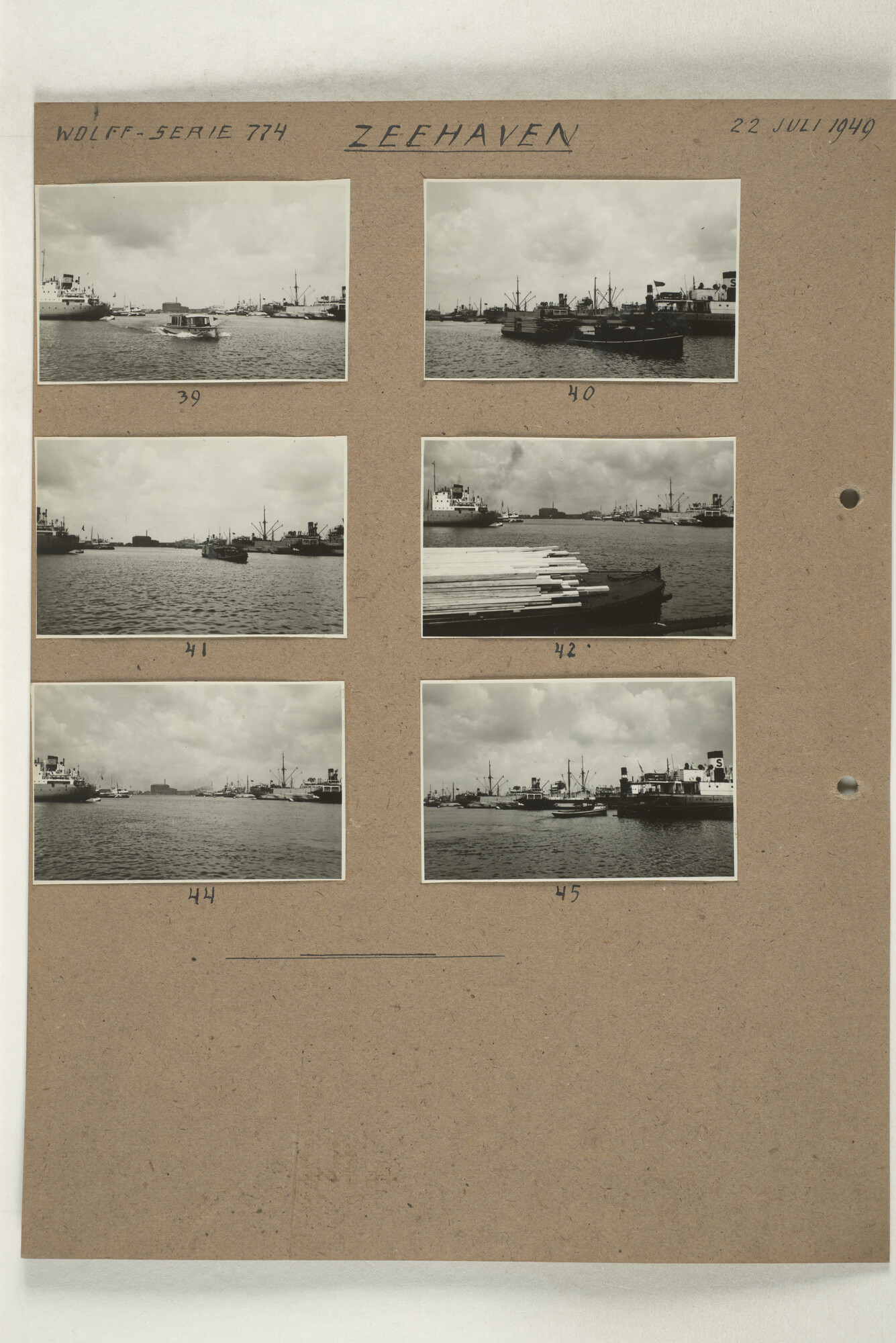 1998.2181; Omslag met een grote hoeveelheid proef foto's gemaakt in opdracht van de Gemeente Handelsinrichtingen en de Vereniging "de Amsterdamsche Haven" te Amsterdam.; omslag