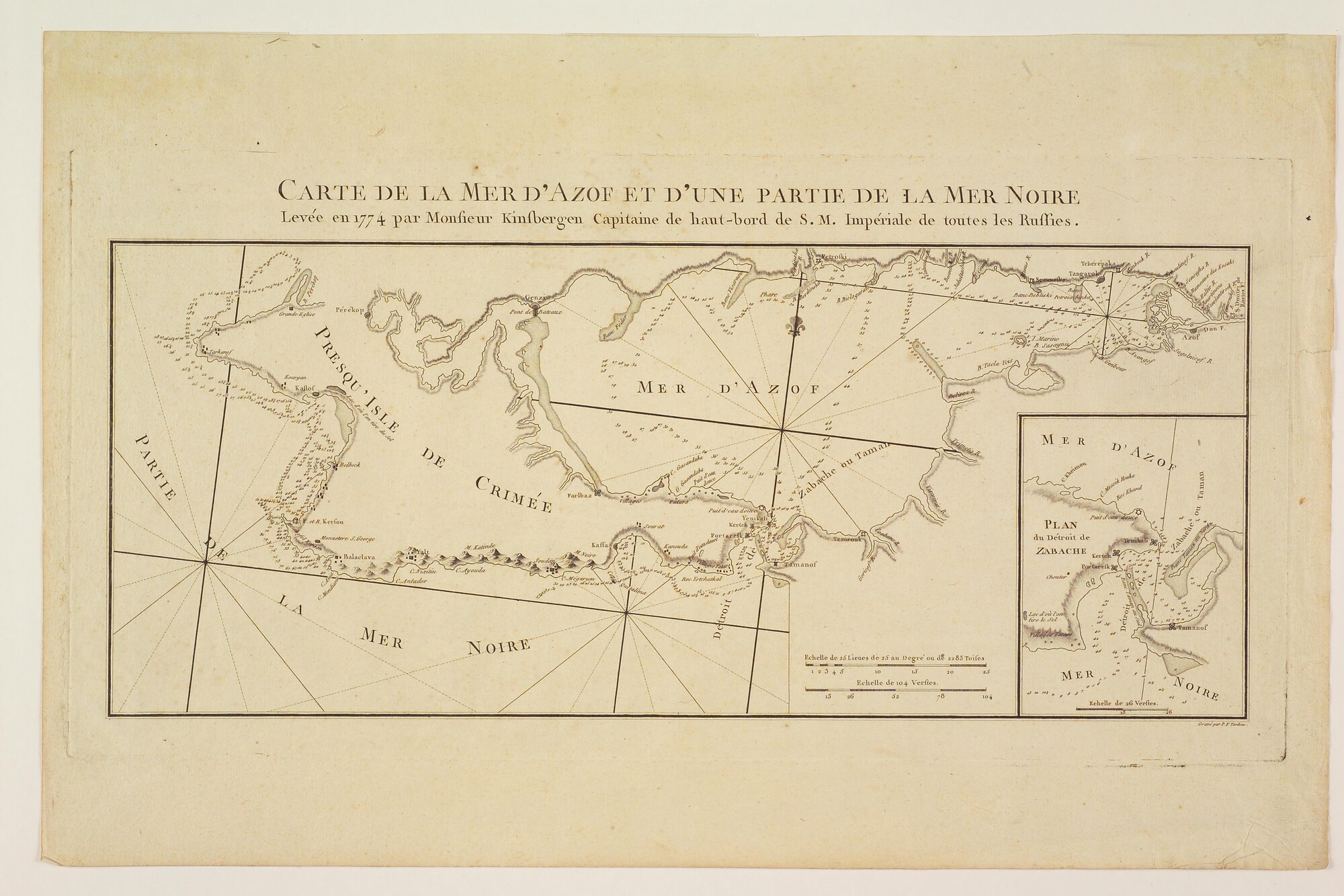 A.0145(211)158; Zeekaart CARTE DE LA MER D'AZOF ET D'UNE PARTIE DE LA MER NOIRE; zeekaart