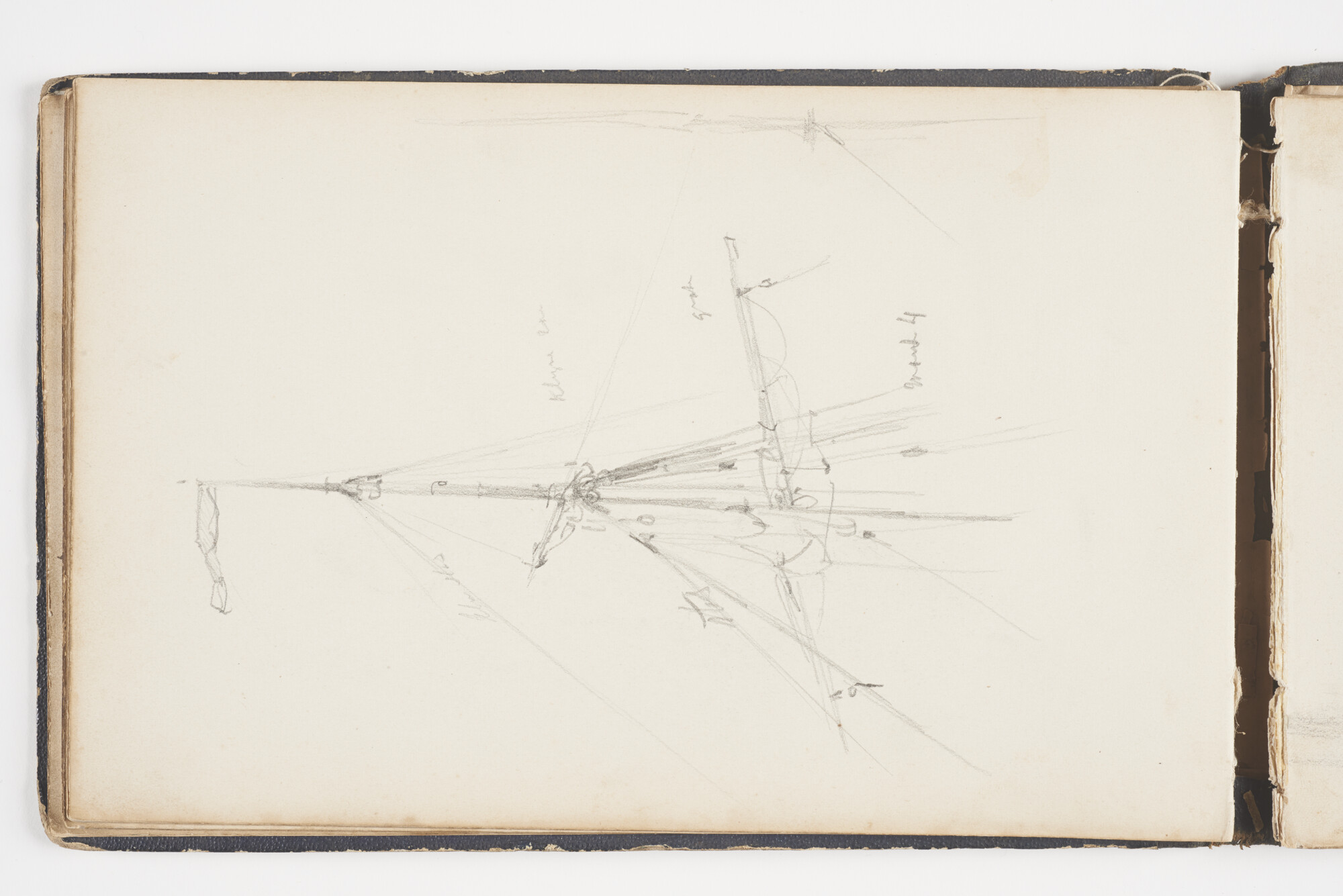 A.2019(01); Schetsboek met studies van binnenvaartschepen en zeeschepen; schetsboek