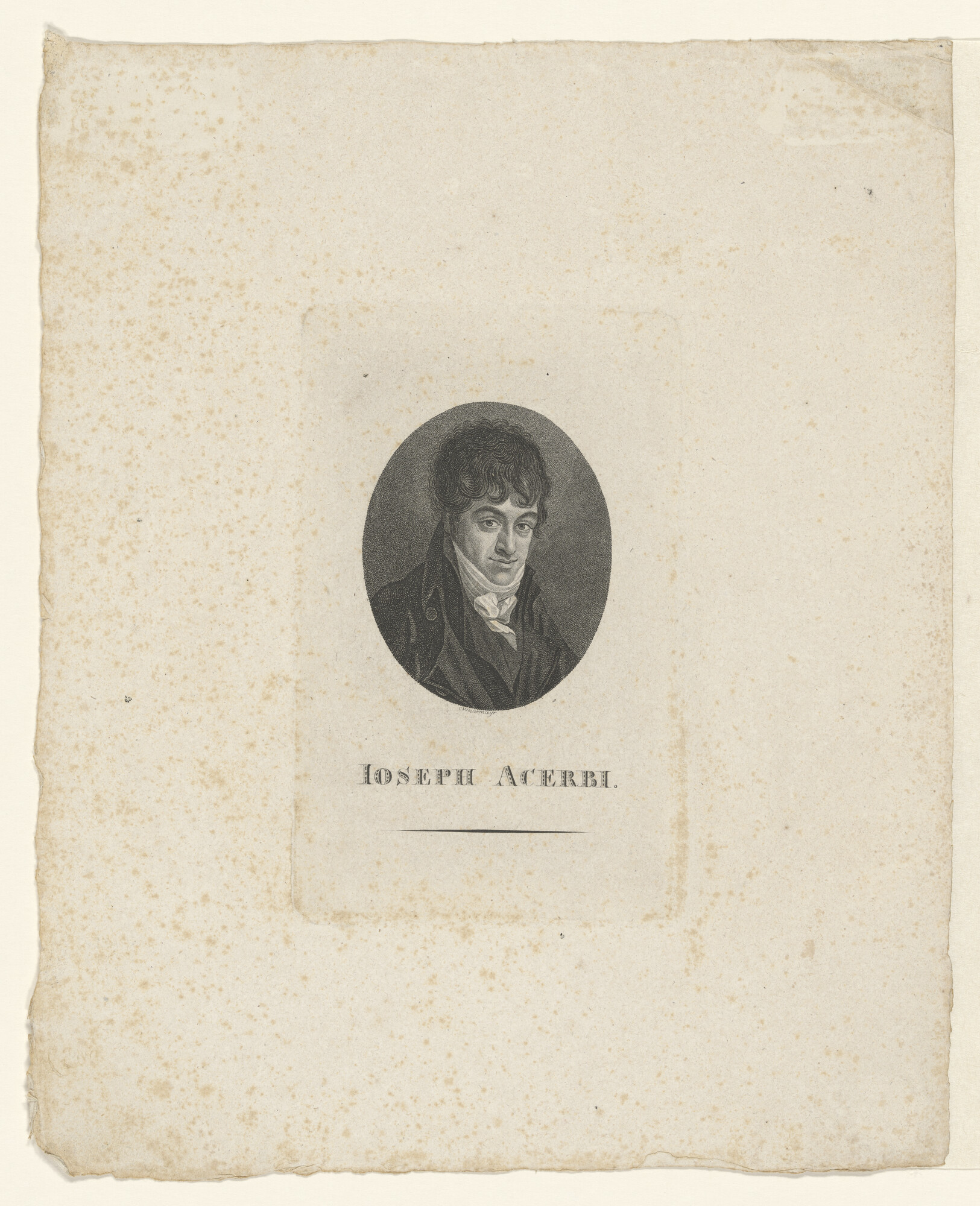 A.0075(060); Portret van de reiziger Joseph Acerbi; prent