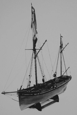 A.0082; Model van de vissloep De Jonge Gerrit; scheepsmodel