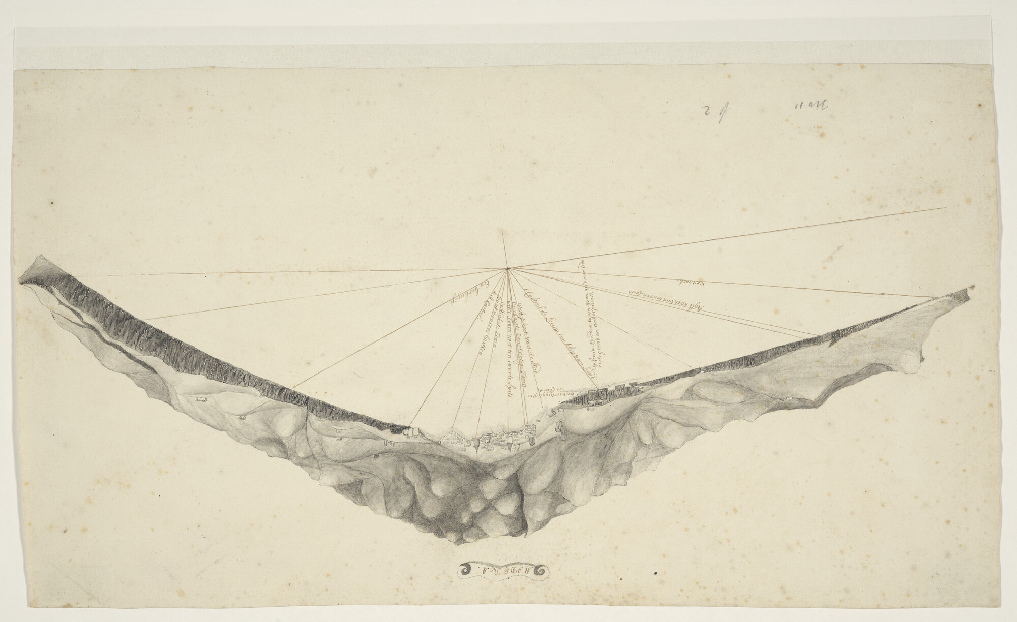 A.1656(30); De baai van Madeira; tekening