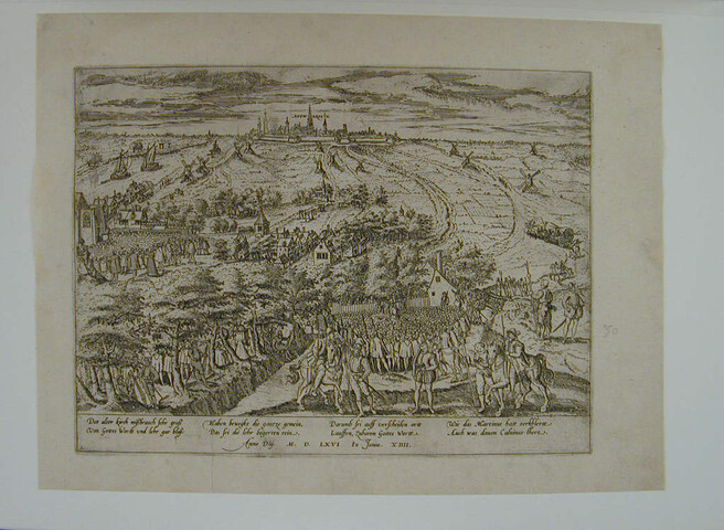 A.0145(027)096; Hagepreken buiten Antwerpen, 14 juni 1566; prent