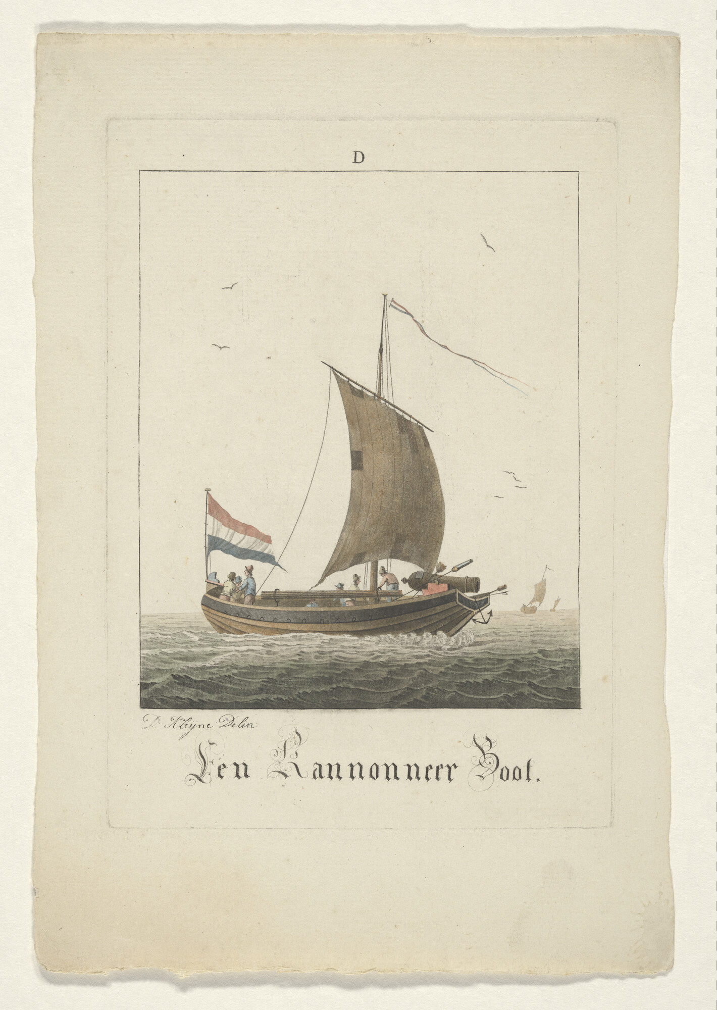 A.0149(0205); Prent van een kanonneerboot; prent