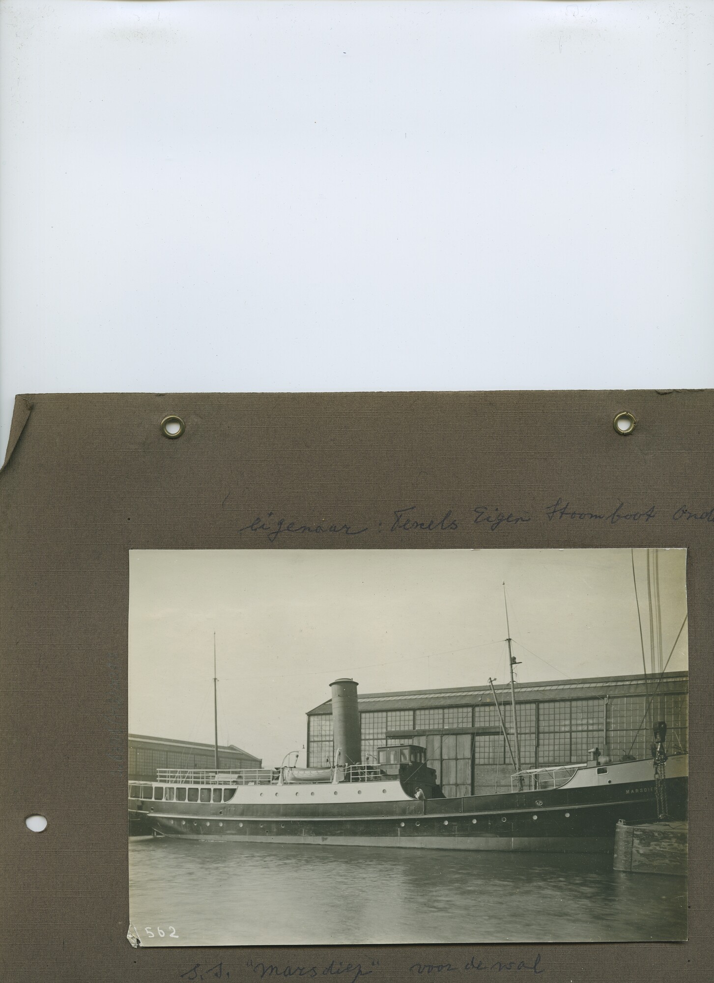S.6386(113)0093; Foto van ss. Marsdiep voor de wal; foto