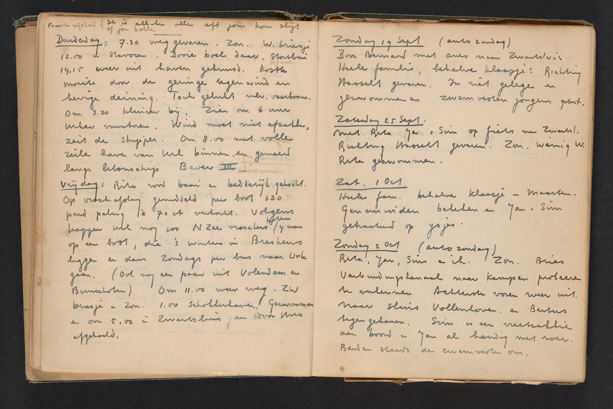 2017.0790; Logboek c.q. fotoalbum van reizen met zeeschouw Grutto in Nederland, 1949-1951; logboek