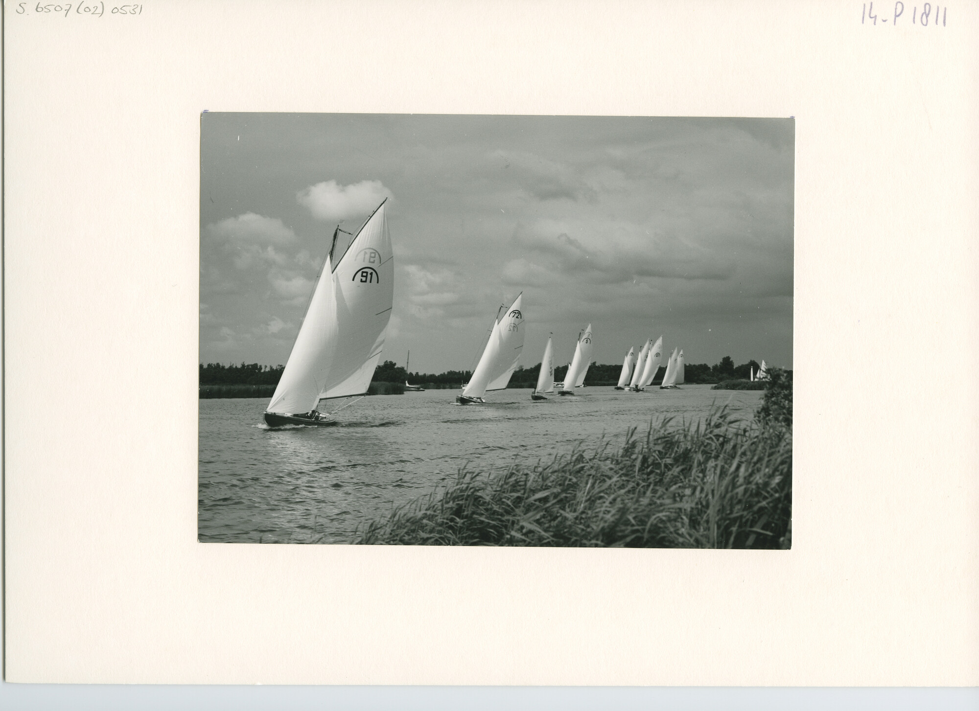 S.6507(02)0531.02; Zwart-wit foto van de Kaagweek 1962: de Regenboogklasse; foto