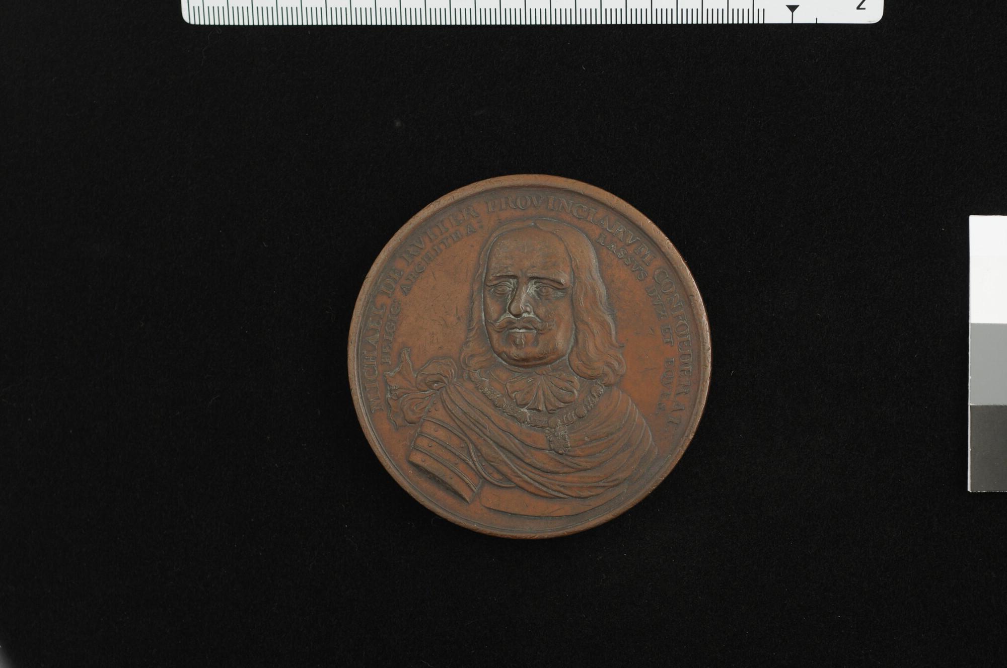 1991.0153; Bronzen penning op het sneuvelen van Michiel Adriaanszoon de Ruyter; penning