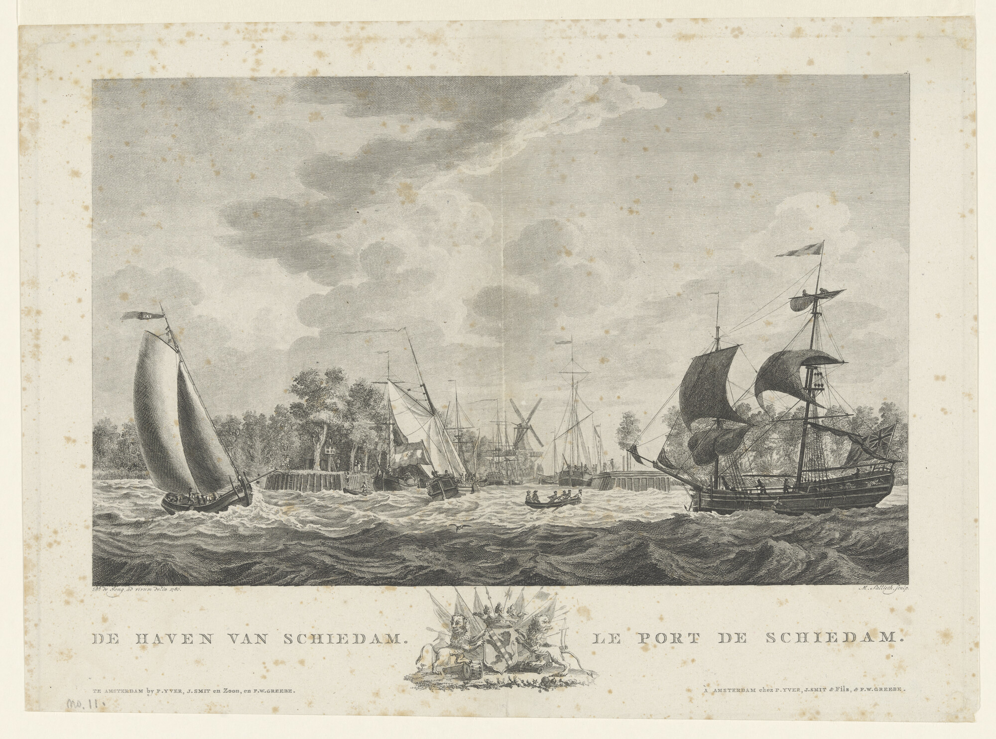 A.0149(0731); De haven van Schiedam; prent