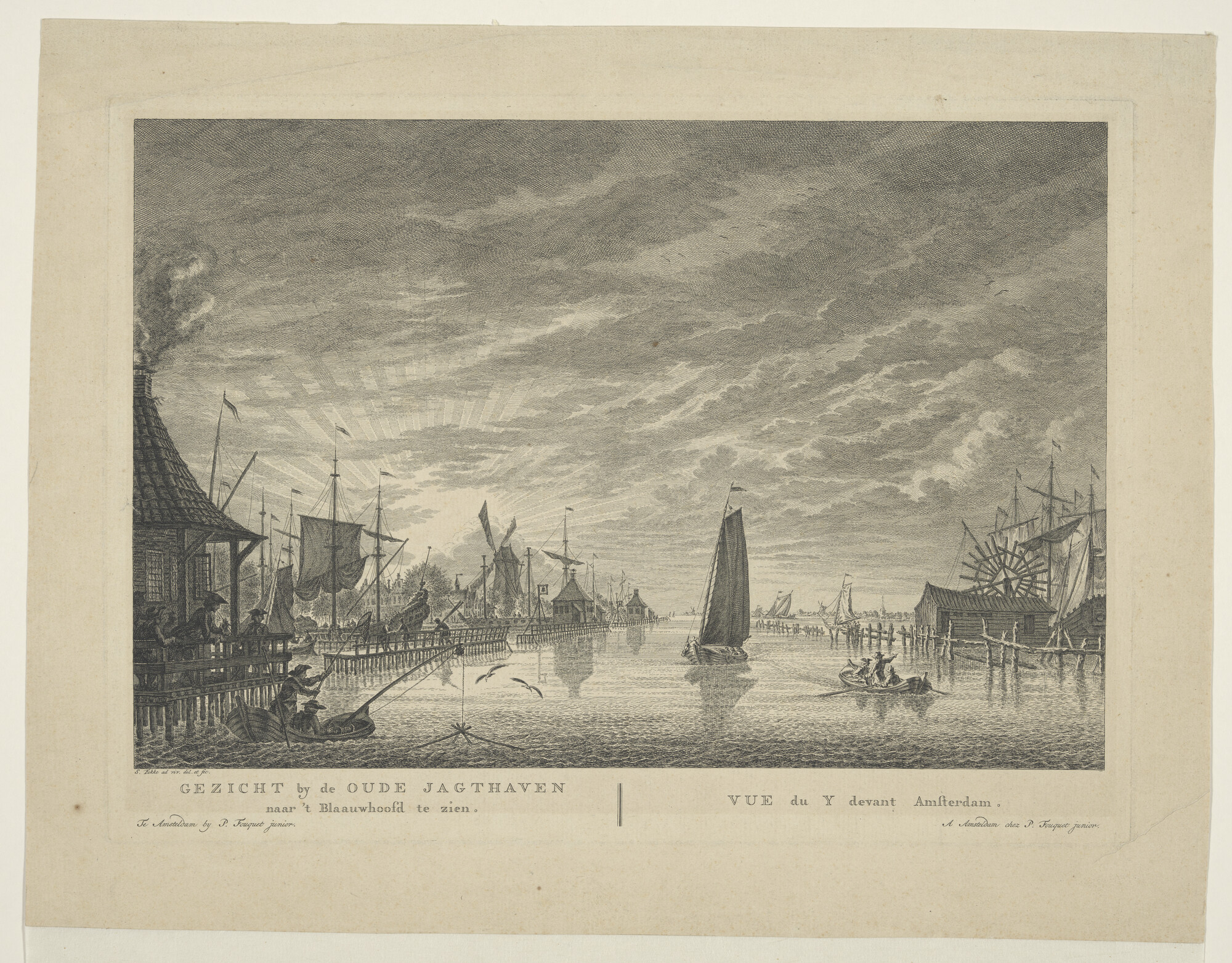 A.2227(03); Amsterdam uyt den Amstel te zien; prent