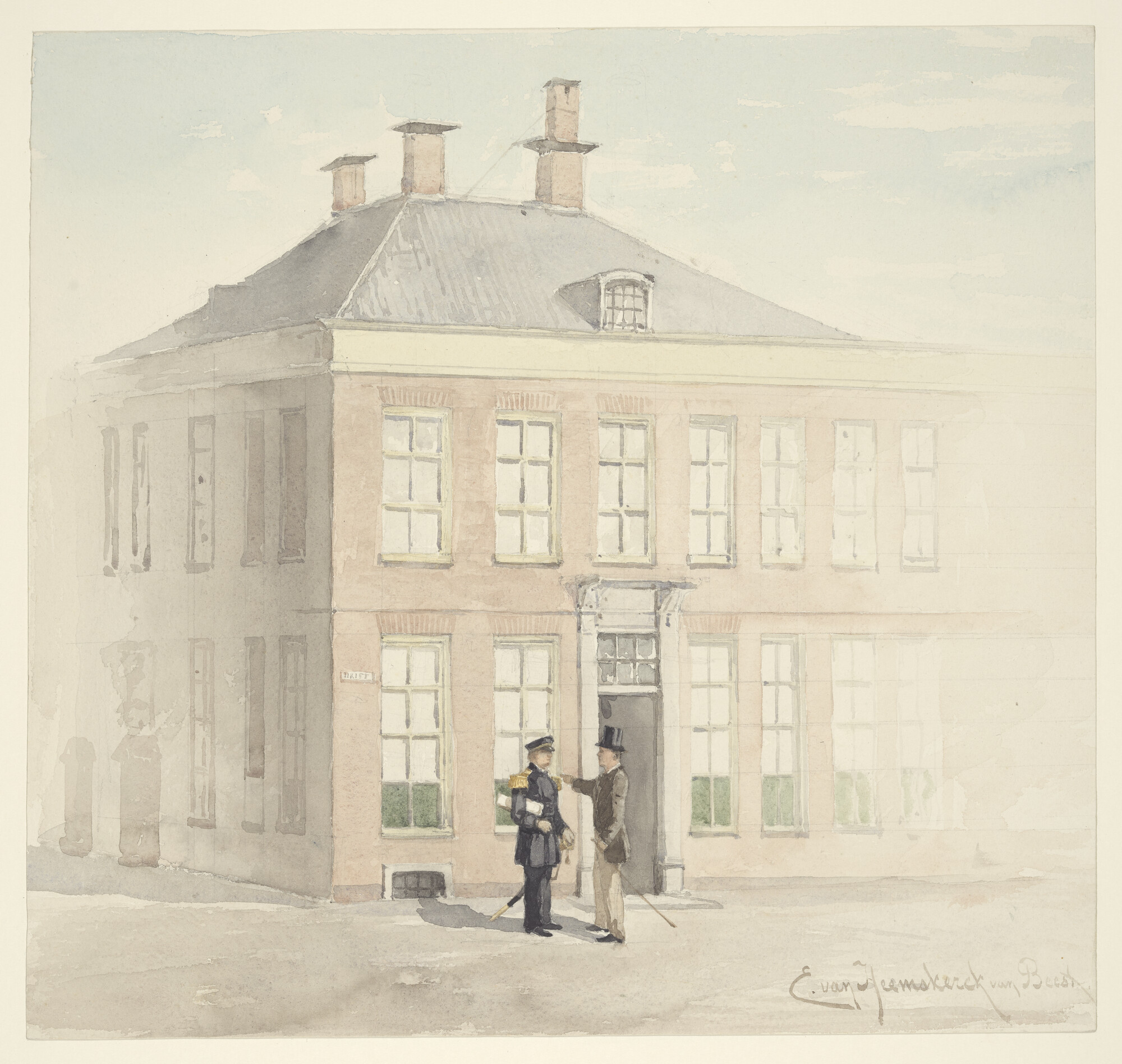 S.1172(01)i; Het Hoog Militair Geregtshof te Utrecht in 1877; tekening