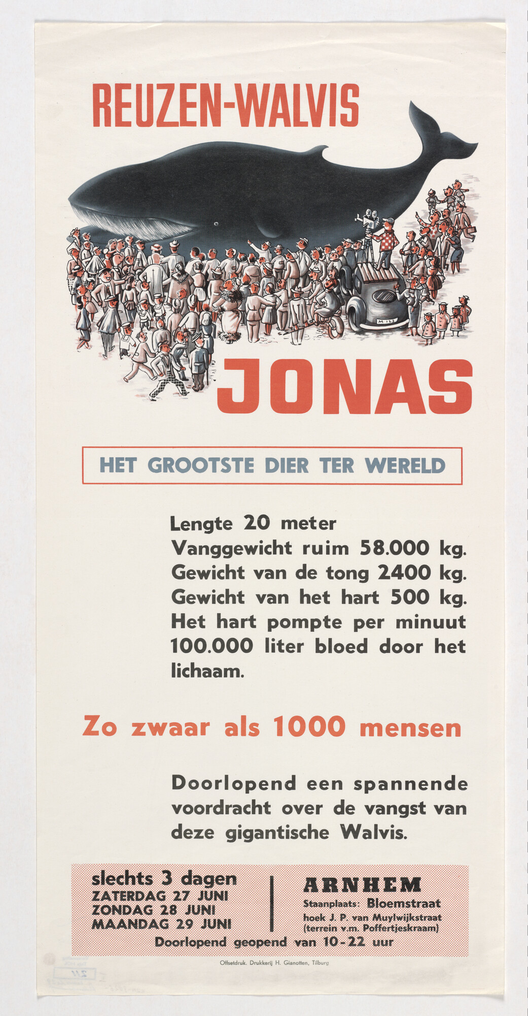 2012.1561; Reuzen-walvis Jonas; affiche