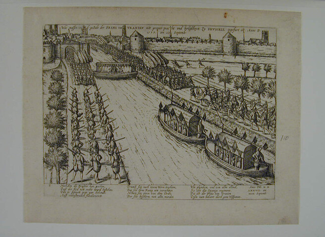 A.0145(027)172; Intocht van de Prins van Oranje in Brussel; prent