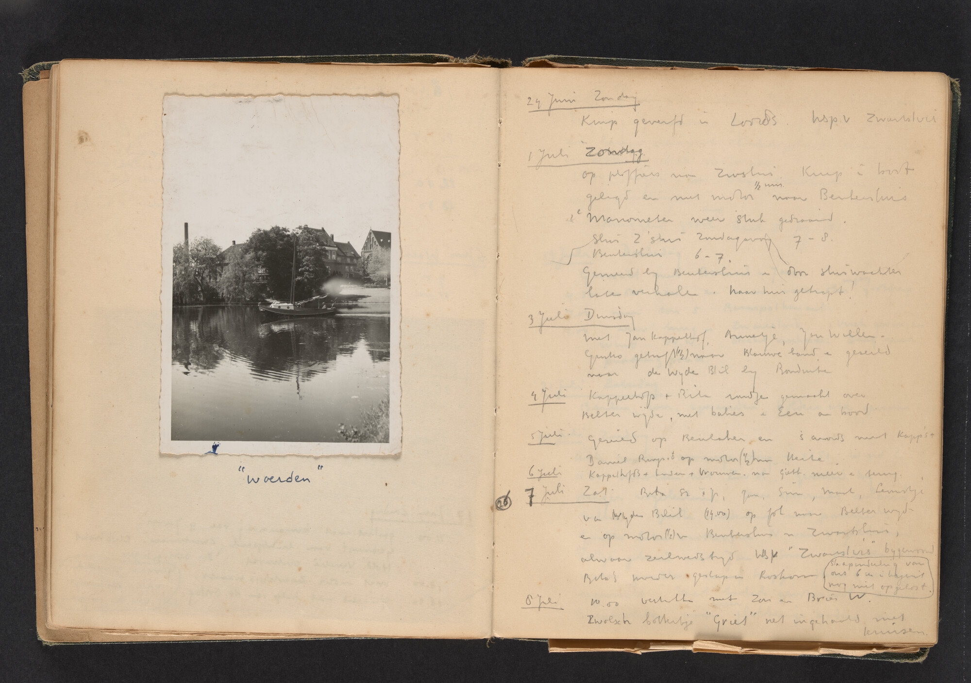 2017.0790; Logboek c.q. fotoalbum van reizen met zeeschouw Grutto in Nederland, 1949-1951; logboek