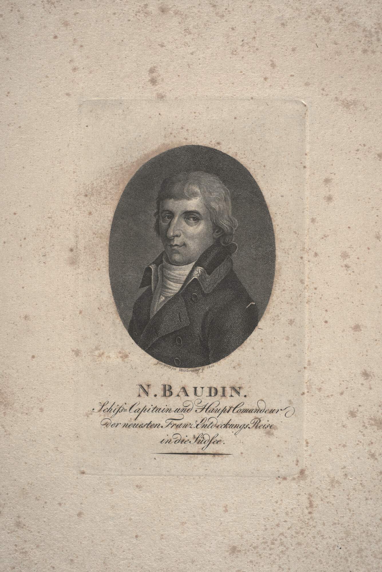 A.0075(129); Portret van N. Baudin; prent