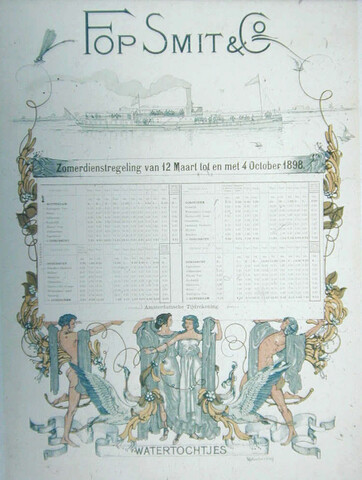 A.5006; Zomerdienstregeling van de Stoomboot Reederij Fop Smit & Co., 1898; affiche