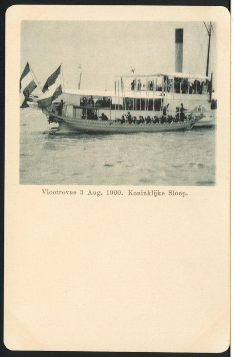 1993.6173; De Koninklijke Sloep komt aan bij het opnemingsvaartuig Hr.Ms. Buyskes [...]; prentbriefkaart