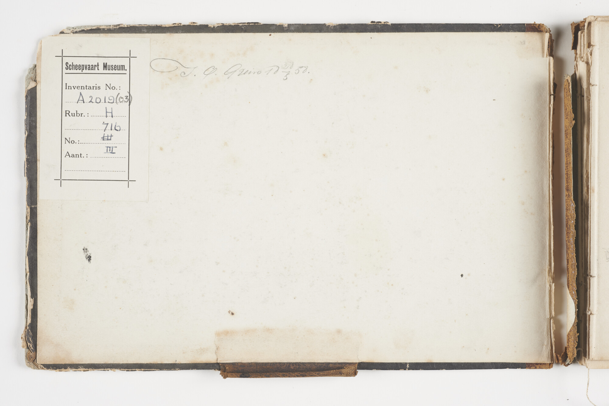 A.2019(03); Schetsboek met studies van binnenschepen en zeeschepen; schetsboek