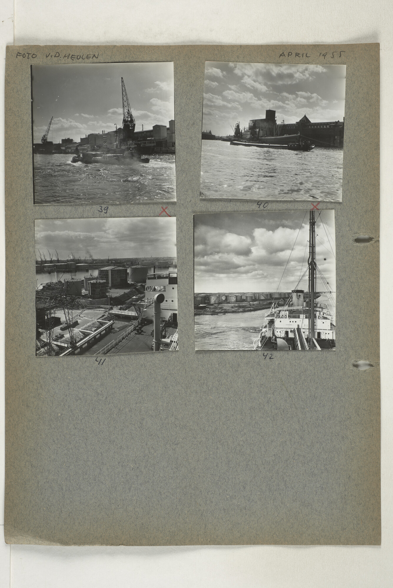 1998.2183; Omslag (voorheen ordner) met een grote hoeveelheid proef foto's van de haven en de stad van Amsterdam; omslag