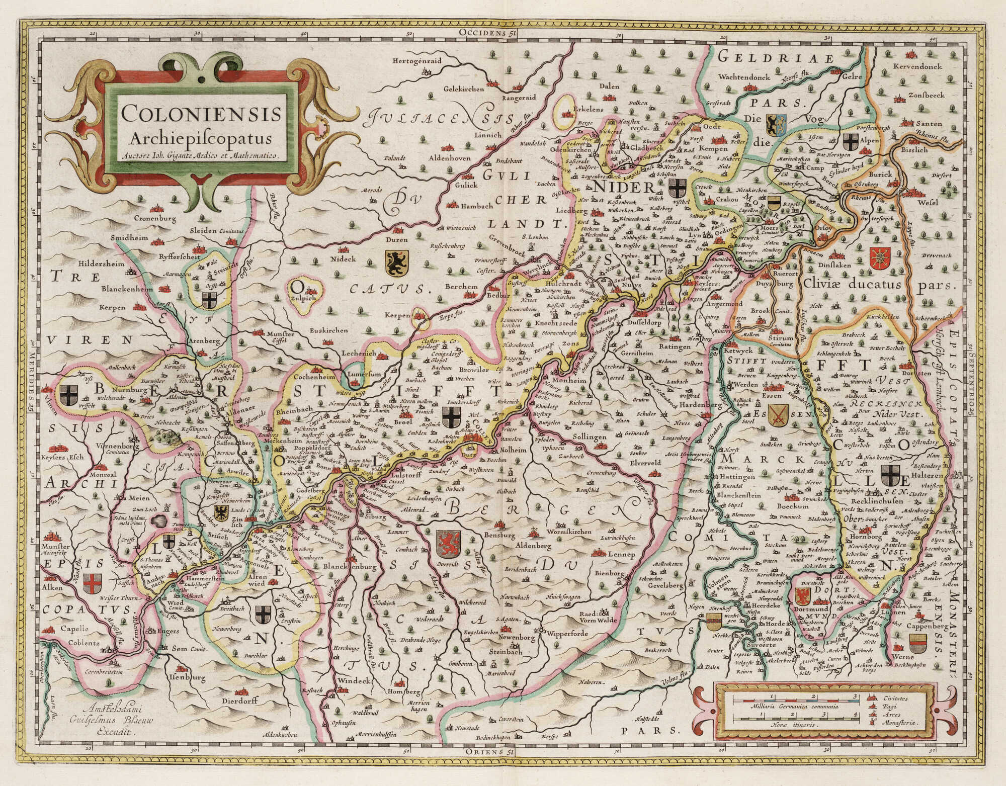 S.1034(02) [kaart 100]; Kaart van het gebied van  Keulen; landkaart