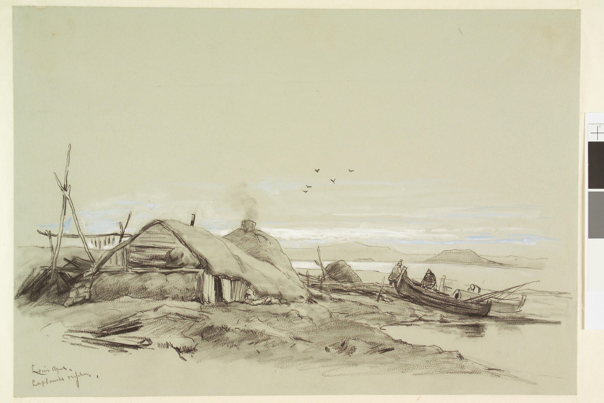 S.0394(09); Een Laplandse visserswoning; tekening