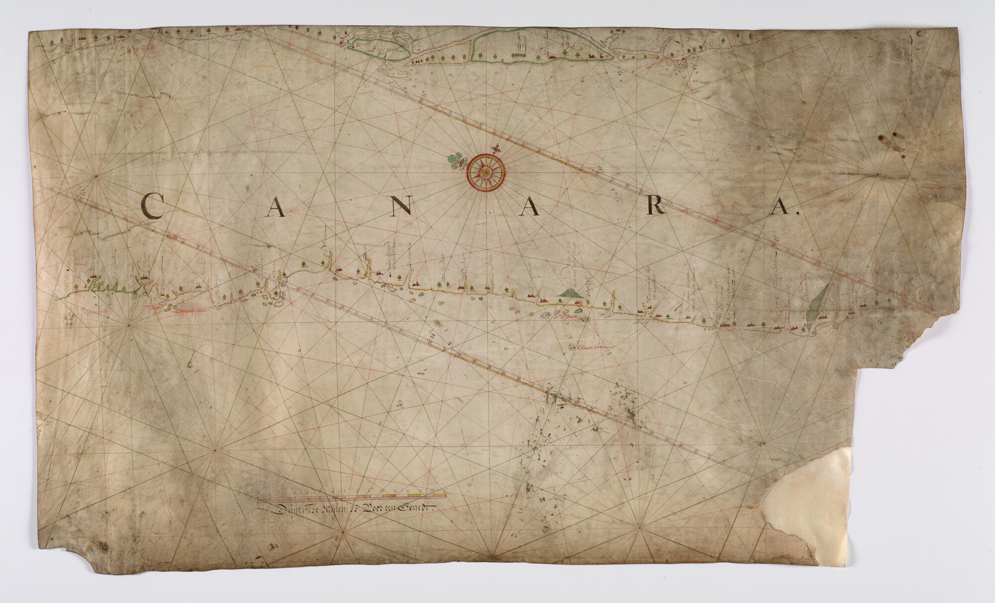 A.2629(04); Zeekaart wellicht door Joan Blaeu, 1700 van de westkust van Canara; perkamentkaart