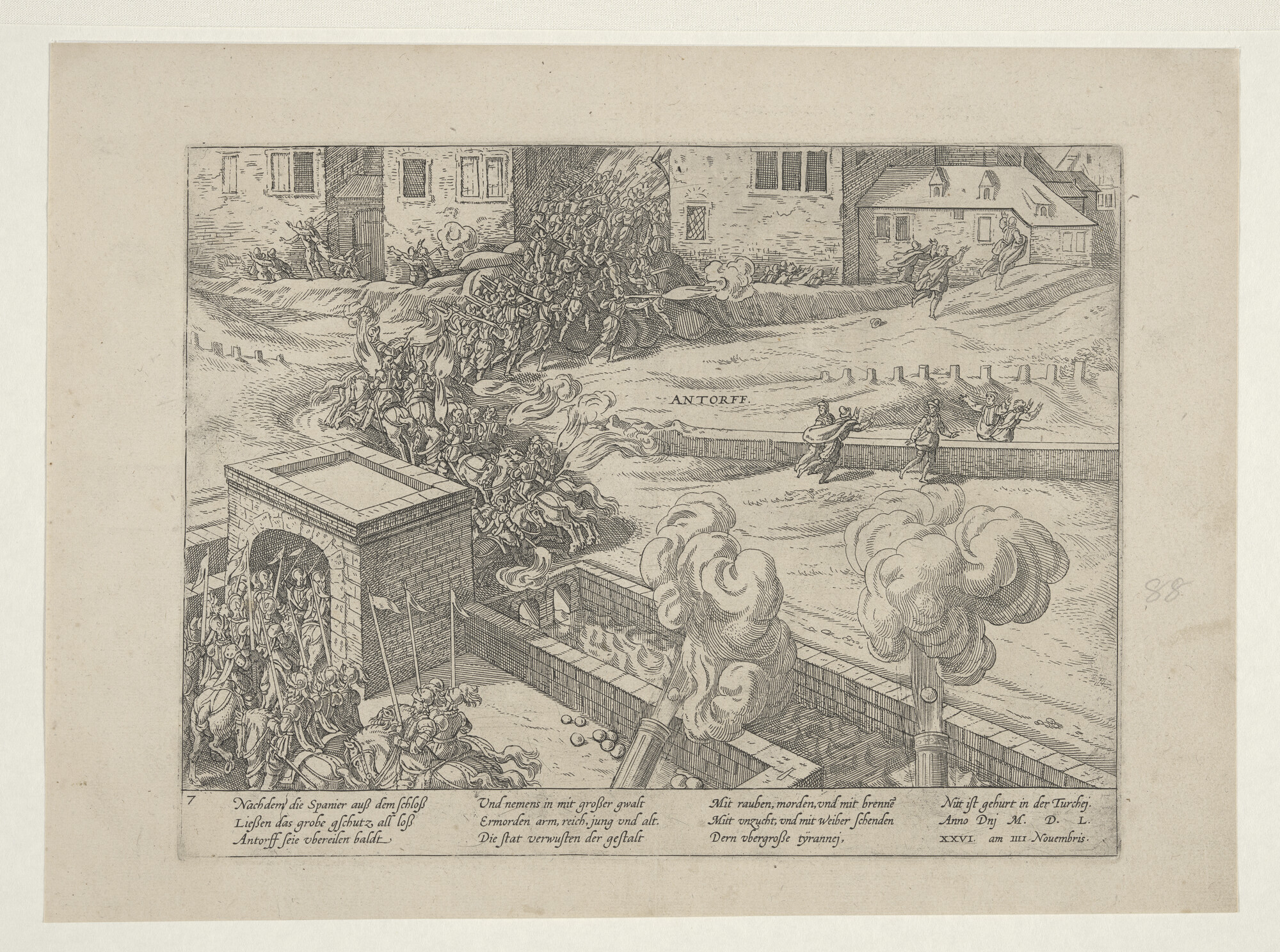 A.0145(027)150; Beschieten van Antwerpen, 4 november 1576; prent