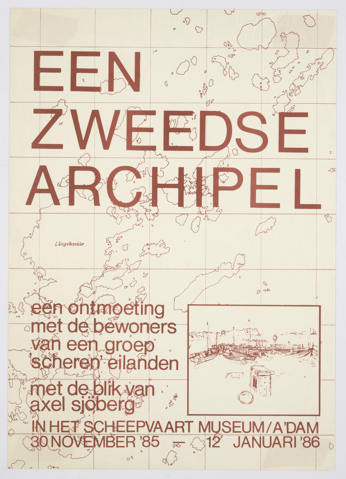 NII [volgnr. 02104]; Affiche voor de tentoonstelling "Een zweedse archipel"; affiche