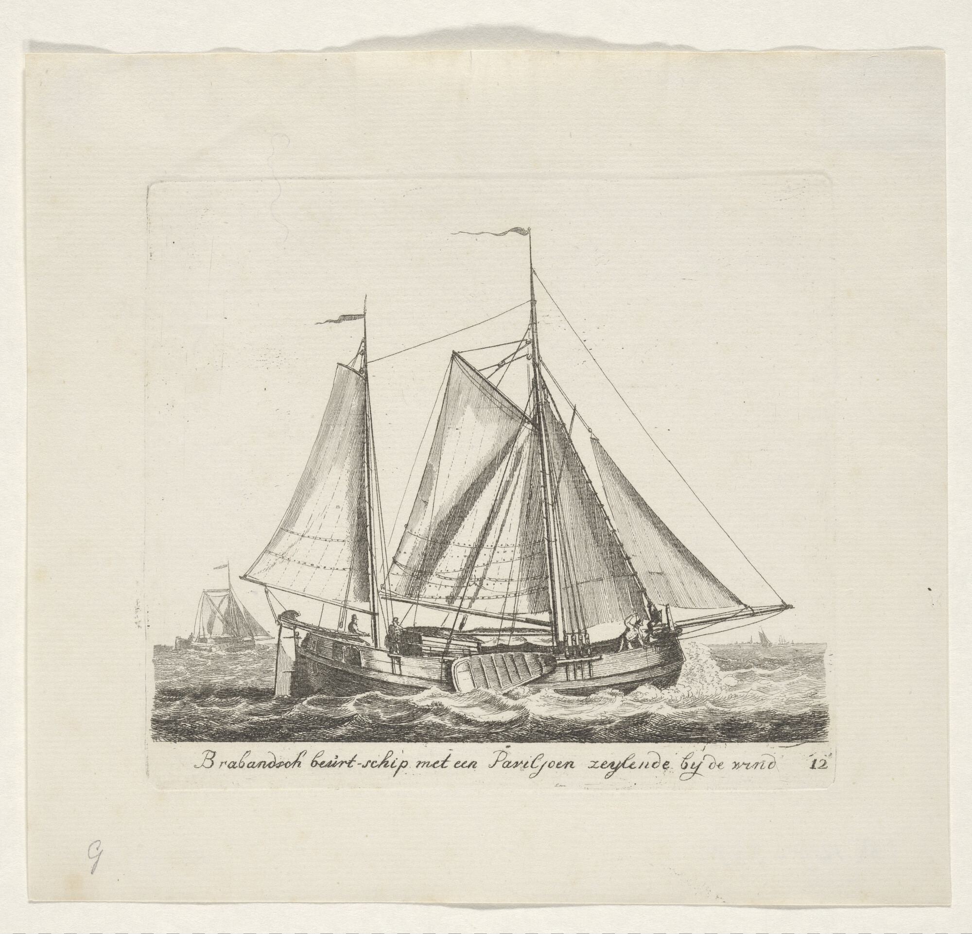 A.0149(0064); Prent van een Brabants beurtschip; prent