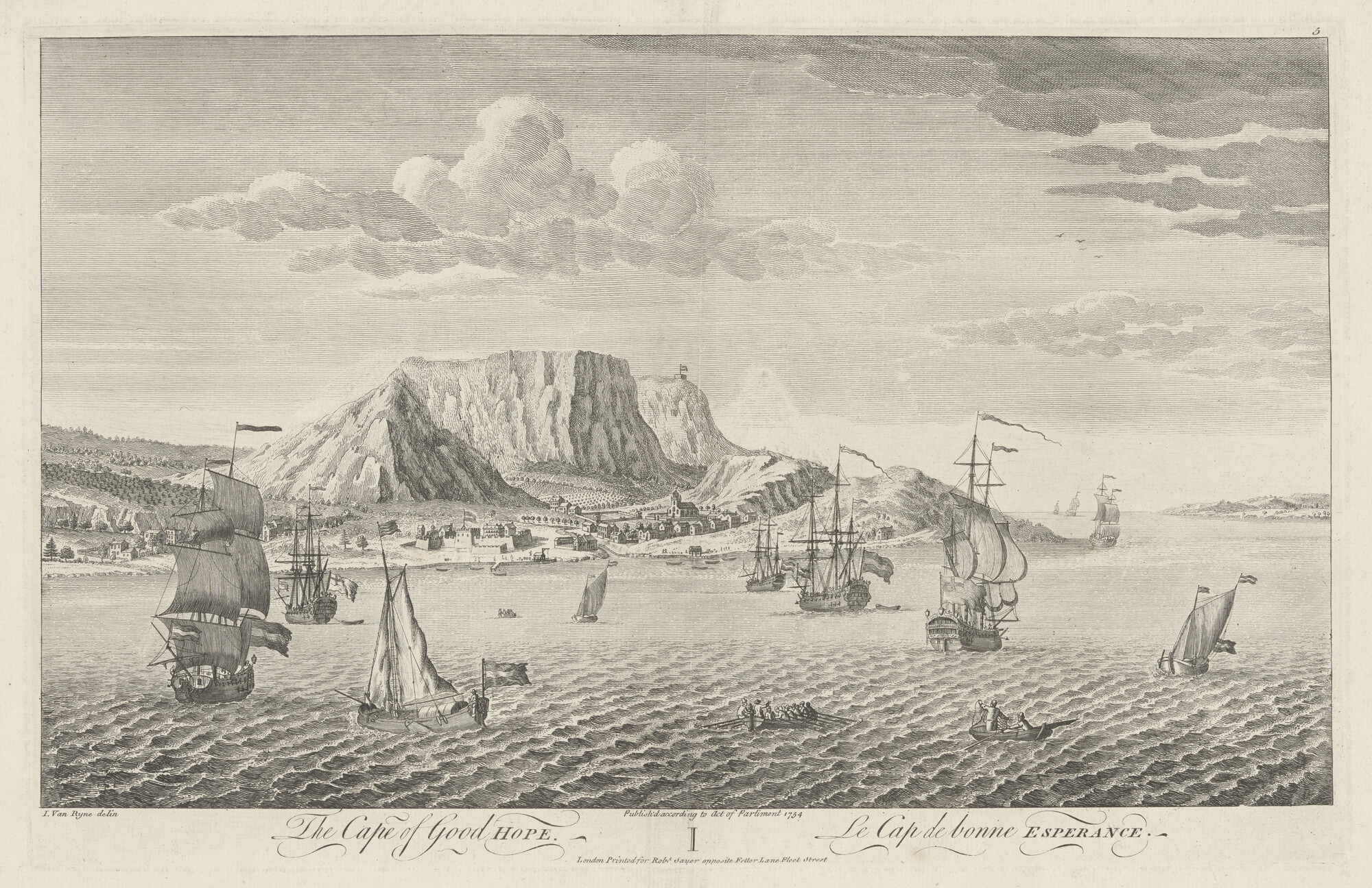 A.0149(0193); Gezicht op Kaap de Goede Hoop met de Tafelberg; prent