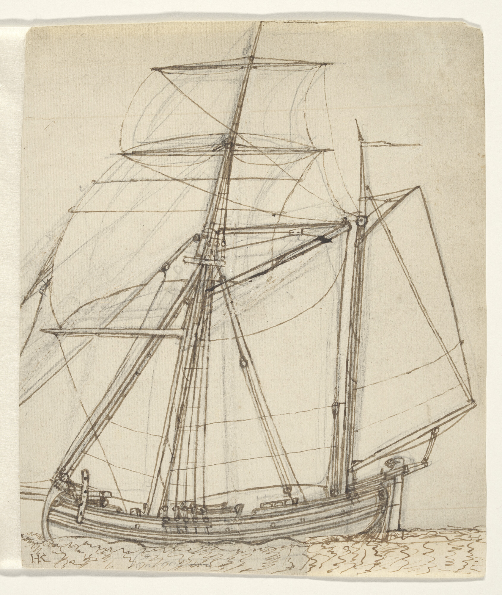 S.4317(38)a05; Een kofschip; tekening