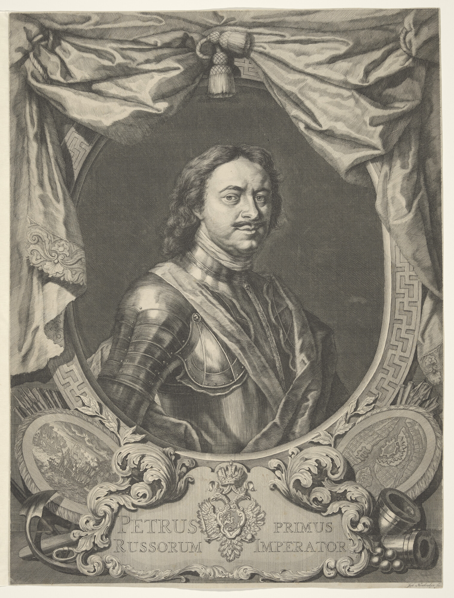 A.0145(145)1; Portret van tsaar Peter de Grote van Rusland; prent