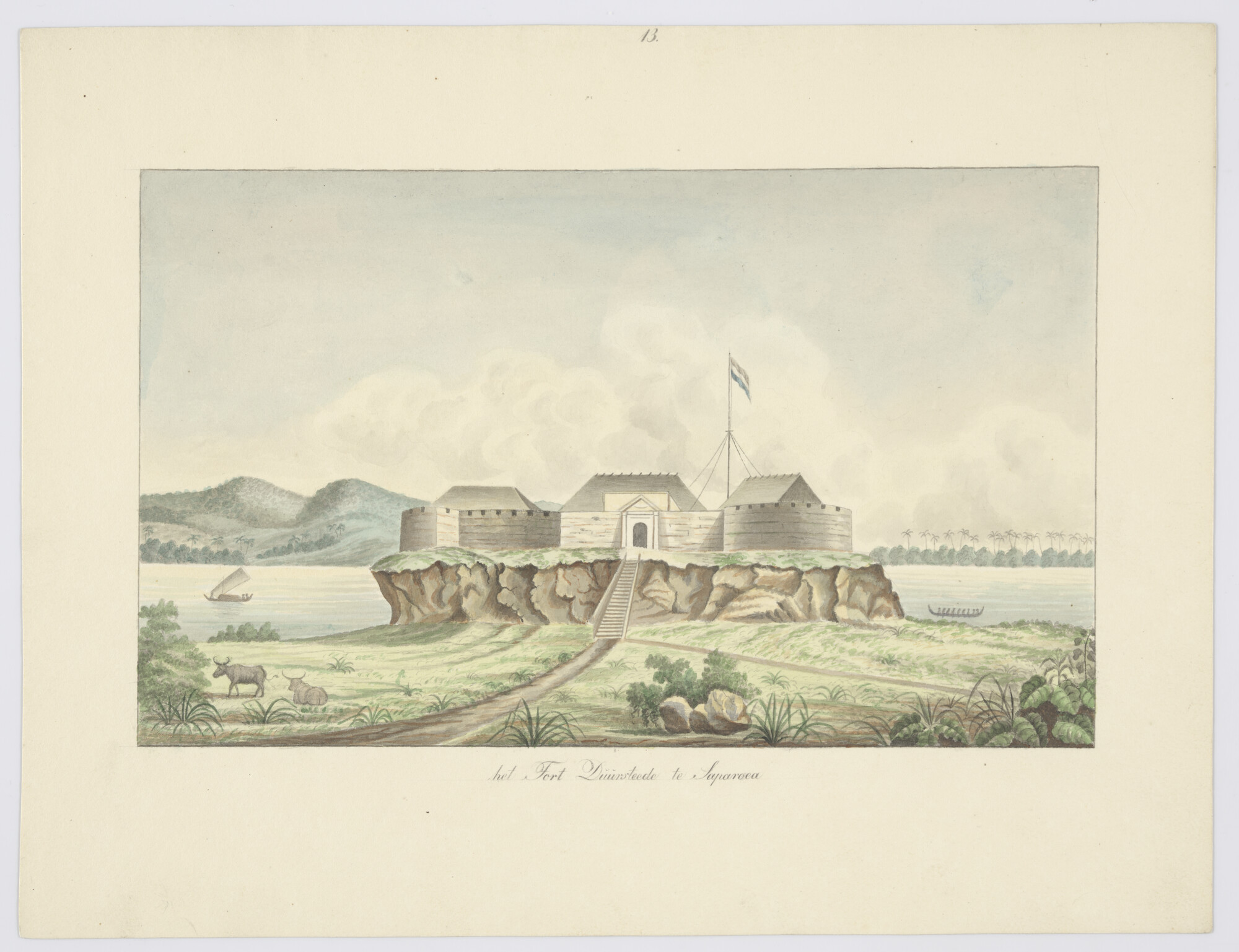 A.3540(02)13; Het Fort Duurstede te Saparoea; tekening