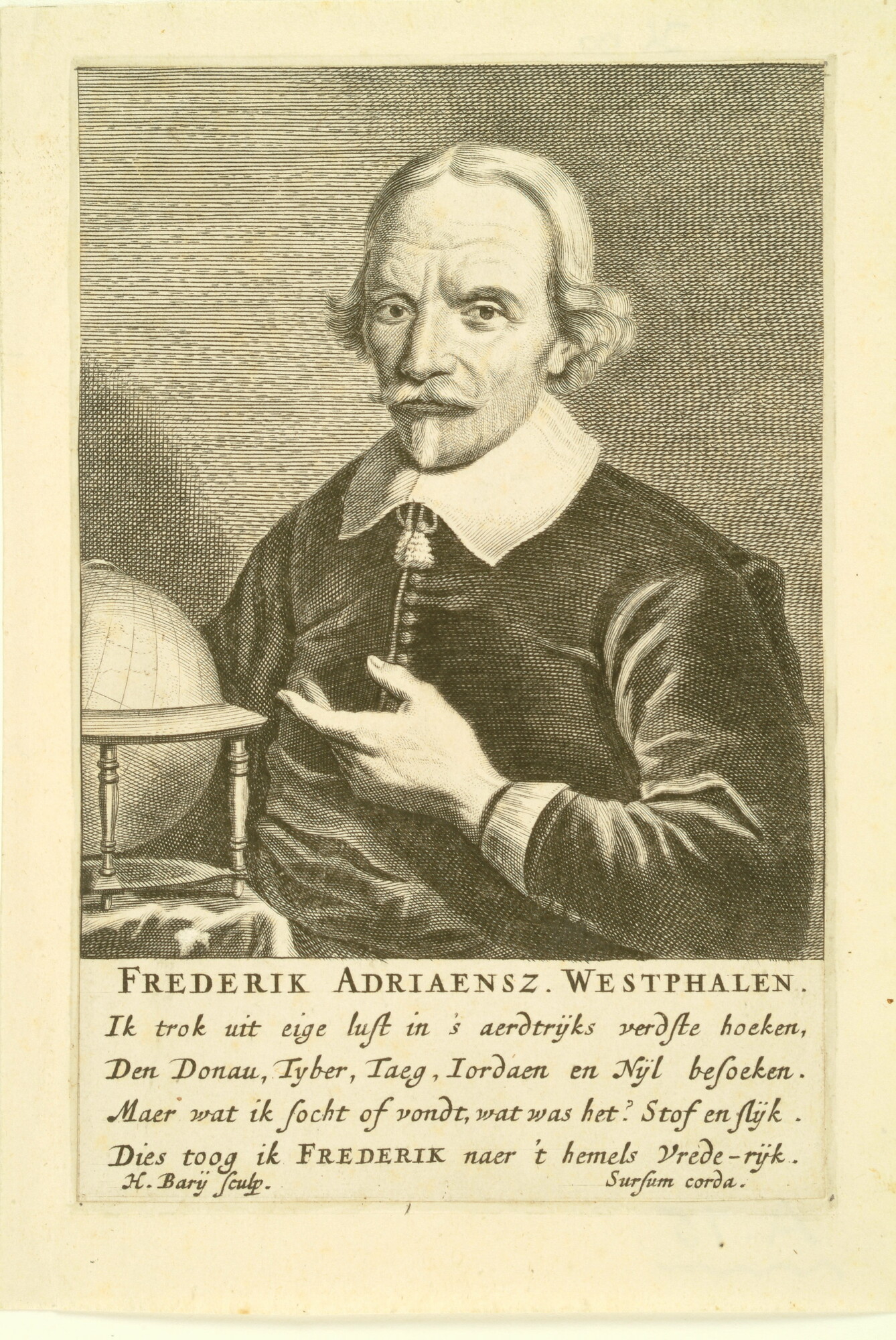 A.0075(204); Portret van ridder, reiziger en oudheidkundige Frederik Adriaansz Westfalen; prent